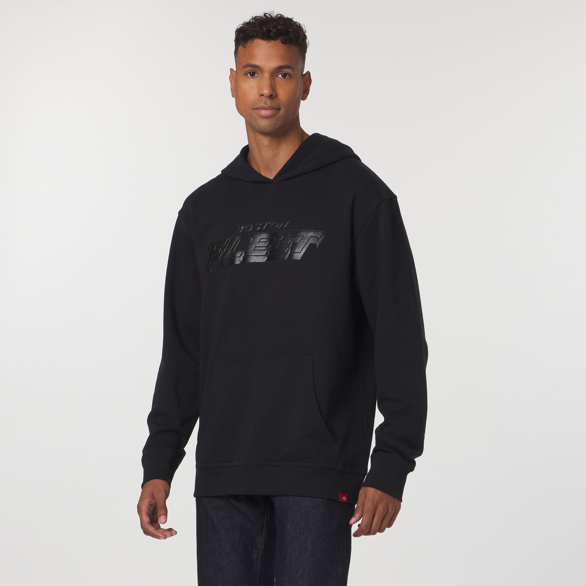 Adult Boston Fleet Sportiqe Puff Ink Logo Drake Hoodie - Hoodie in Black
