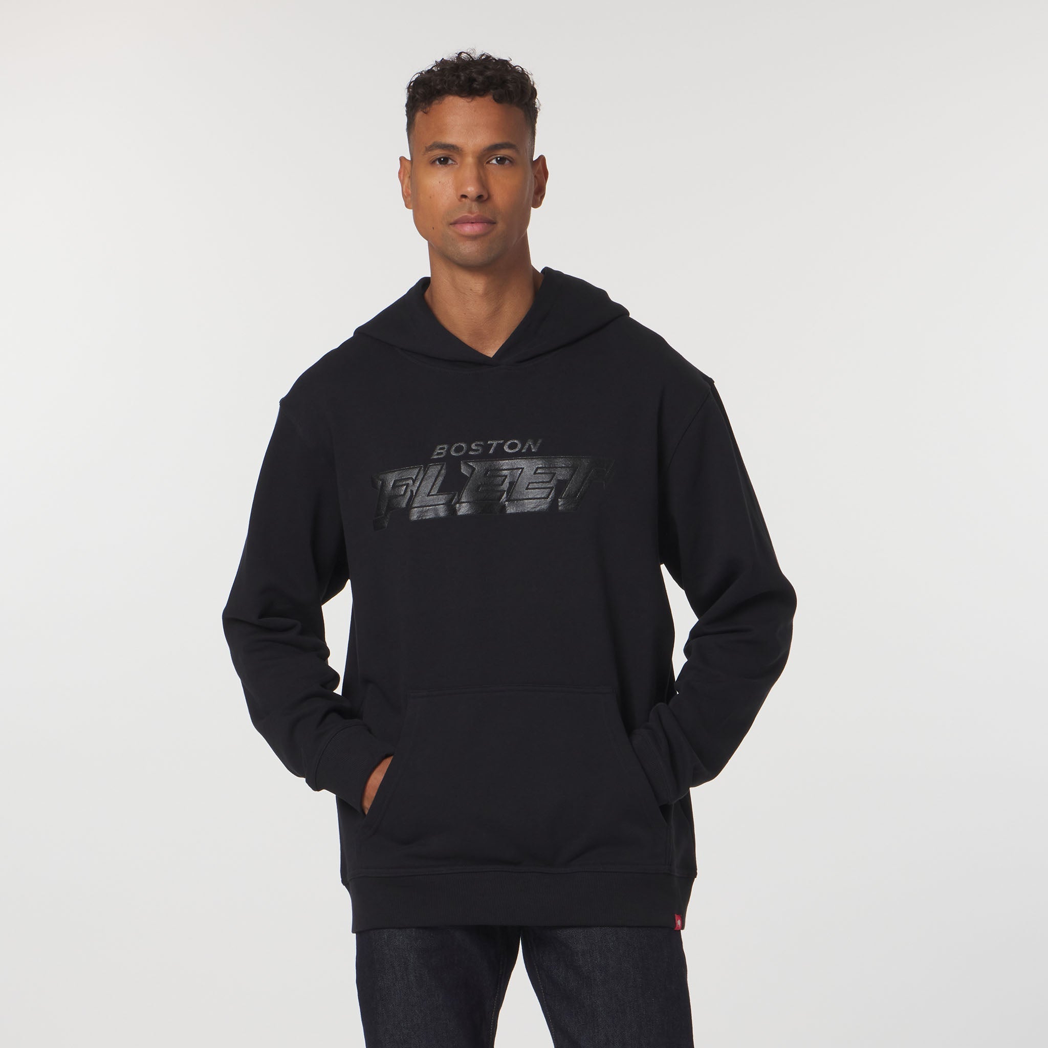 Adult Boston Fleet Sportiqe Puff Ink Logo Drake Hoodie - Hoodie in Black