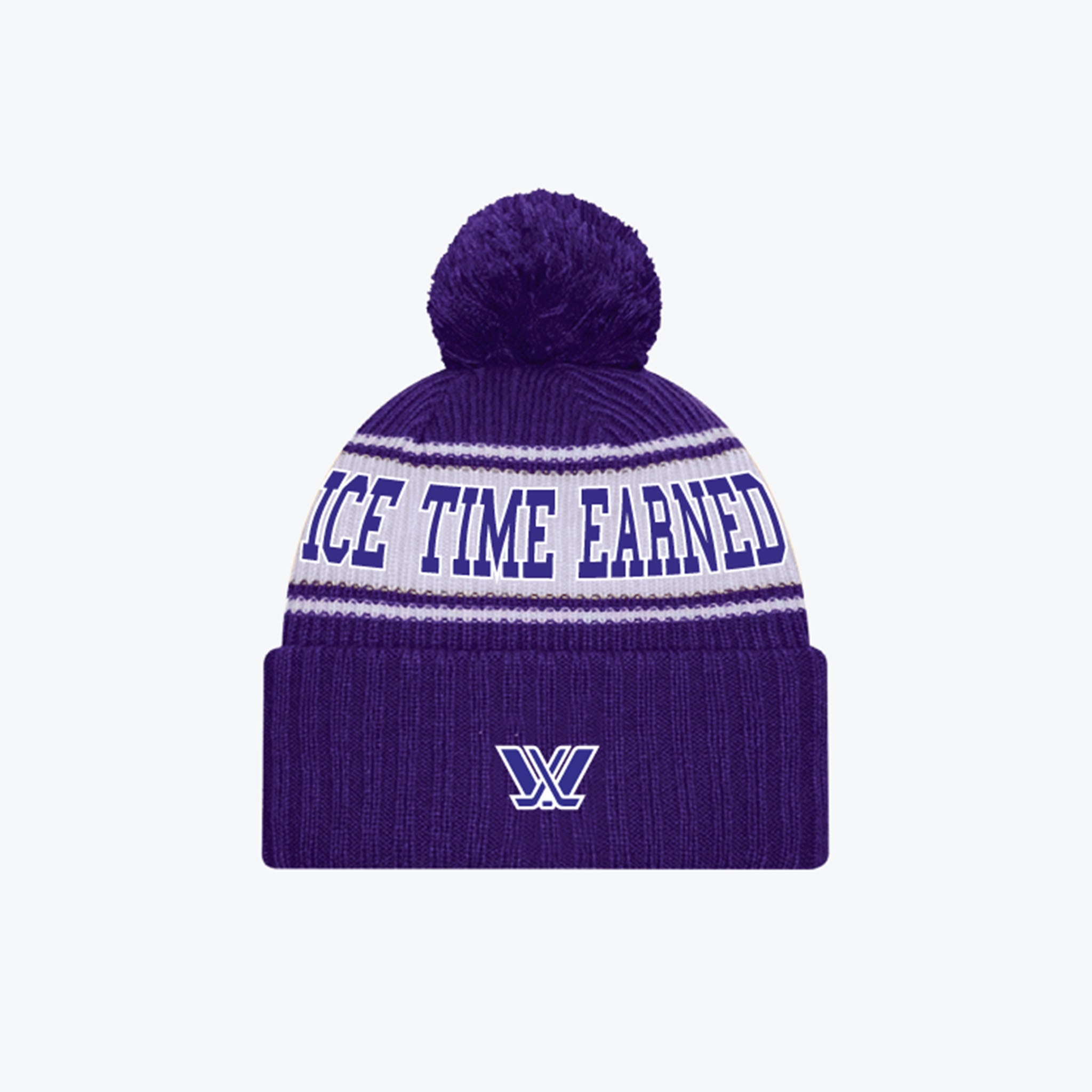 Adult PWHL Peace Collective Ice Time Earned Knit Pom Beanie - Hat in Purple