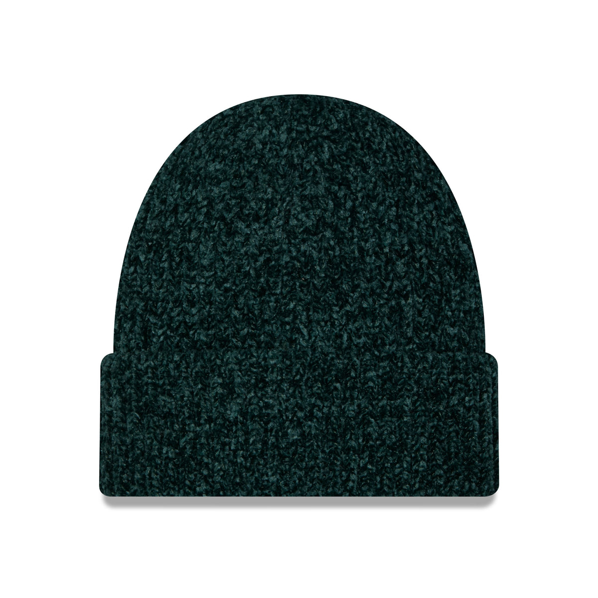 Back of green knit Seattle Torrent beanie with a folded cuff.