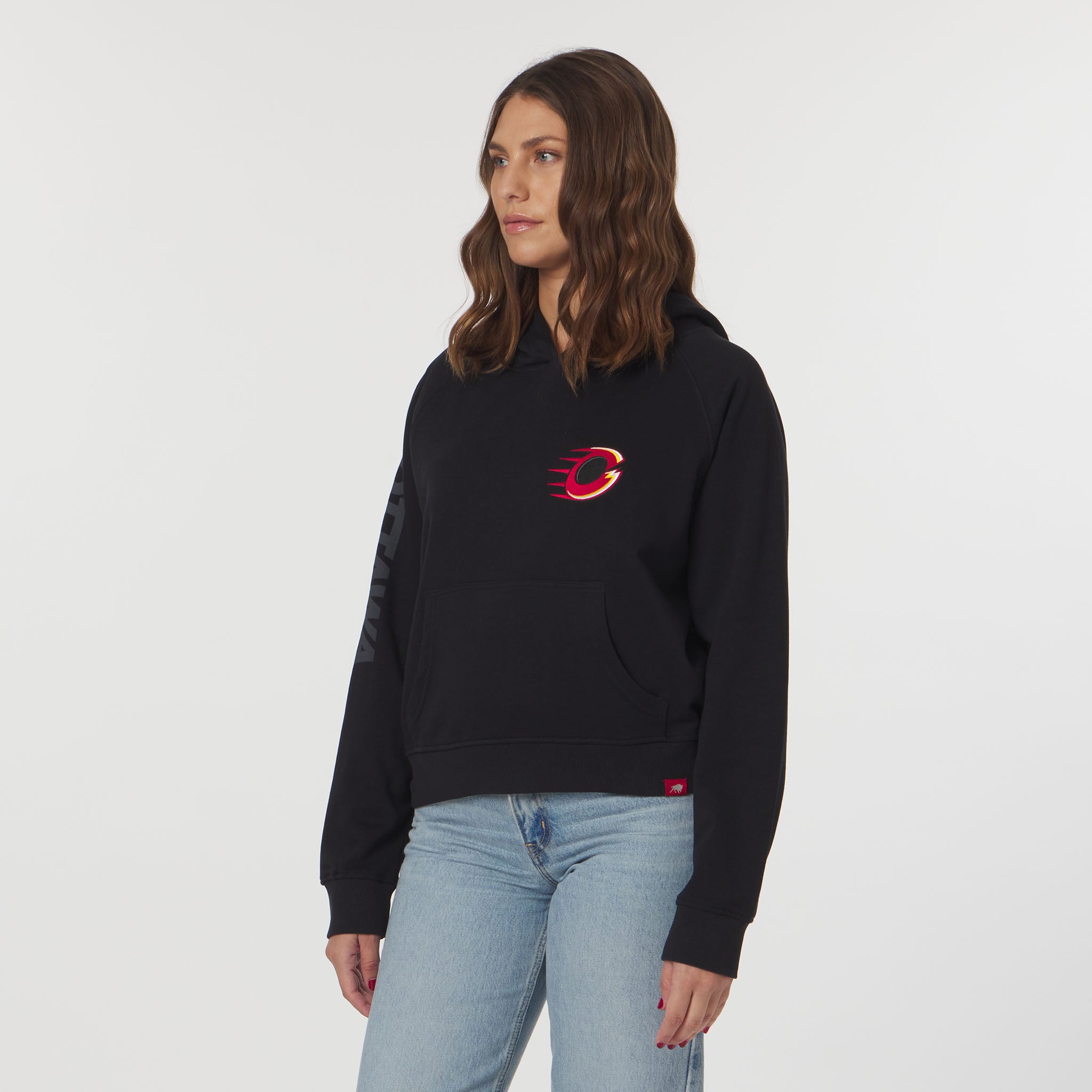 Women's Ottawa Charge Sportiqe Suede Logo Ella Hoodie - Hoodie in Black