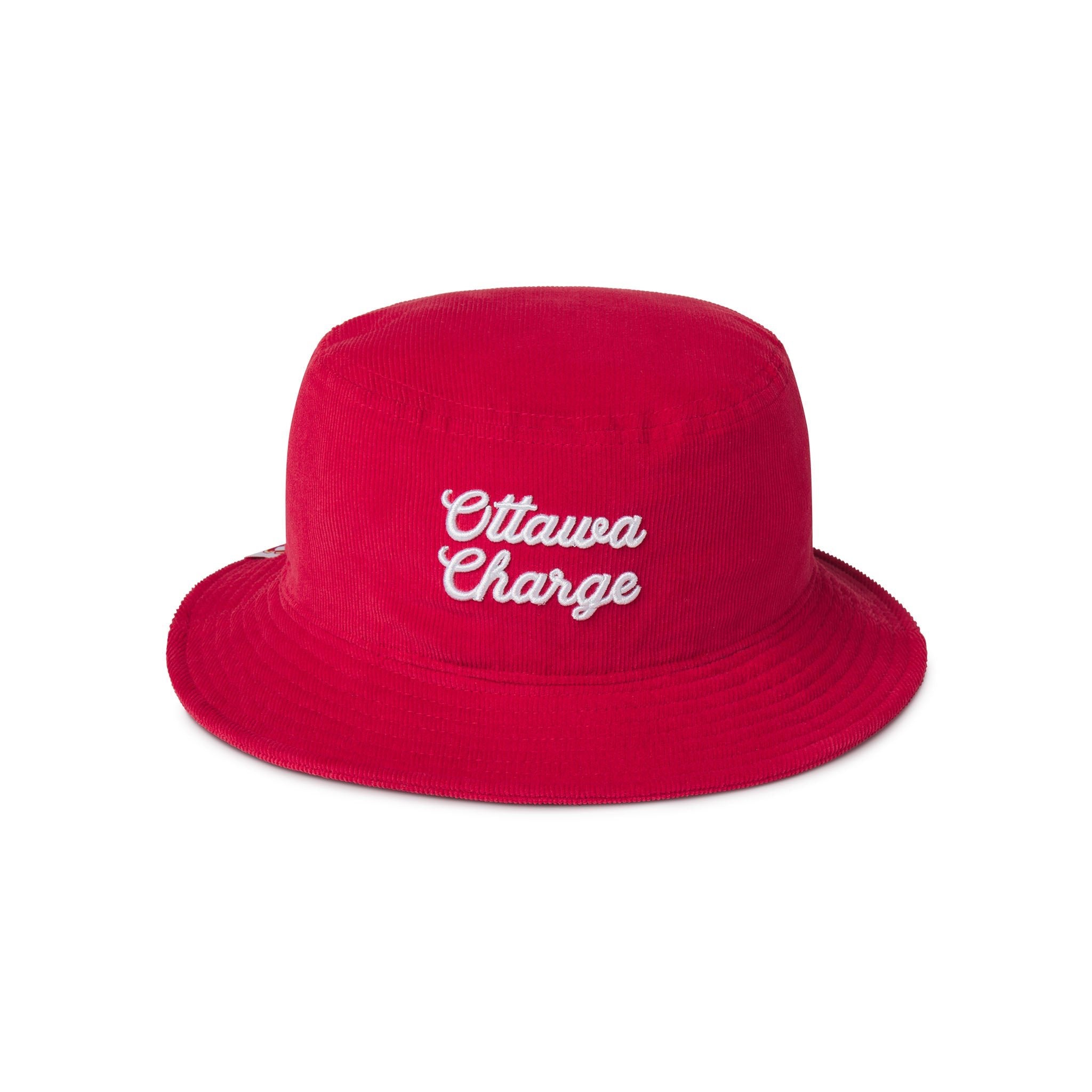 Adult Ottawa Charge Sportiqe Corduroy Bucket Hat - Hat in Red