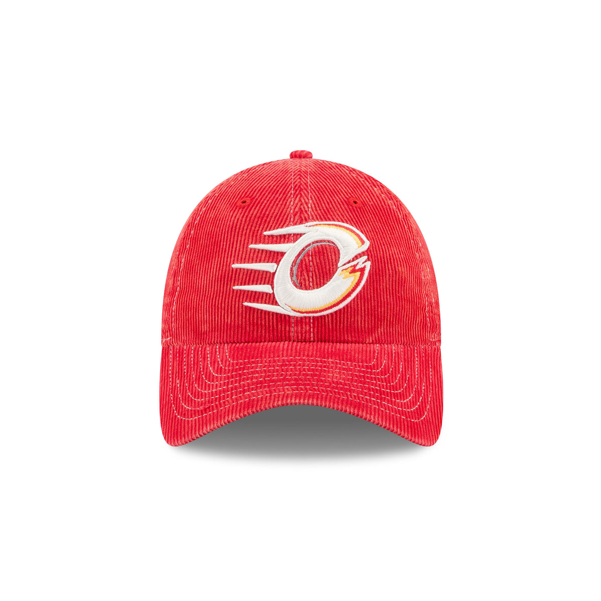 Red Corduroy Embroidered Ottawa Charge Logo Hat Front