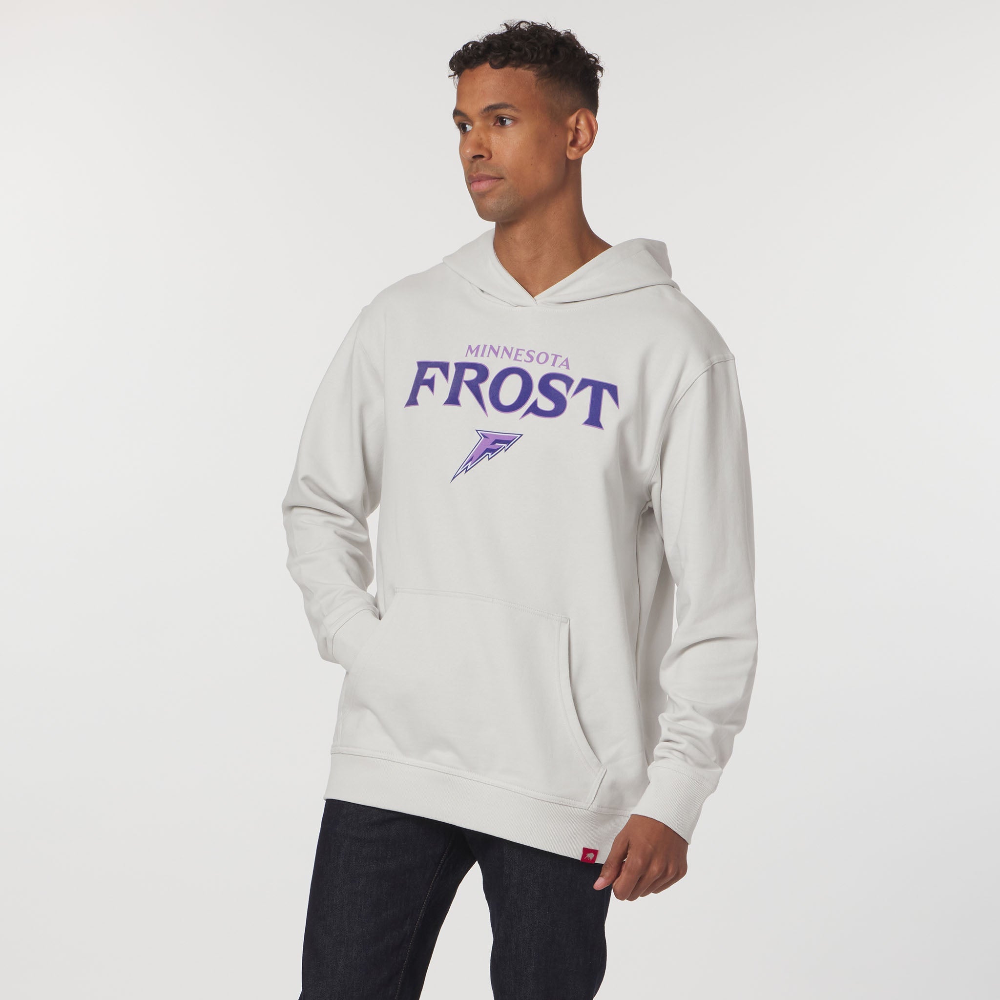 Adult Minnesota Frost Sportiqe Velvet Logo Drake Hoodie - Hoodie in Stone