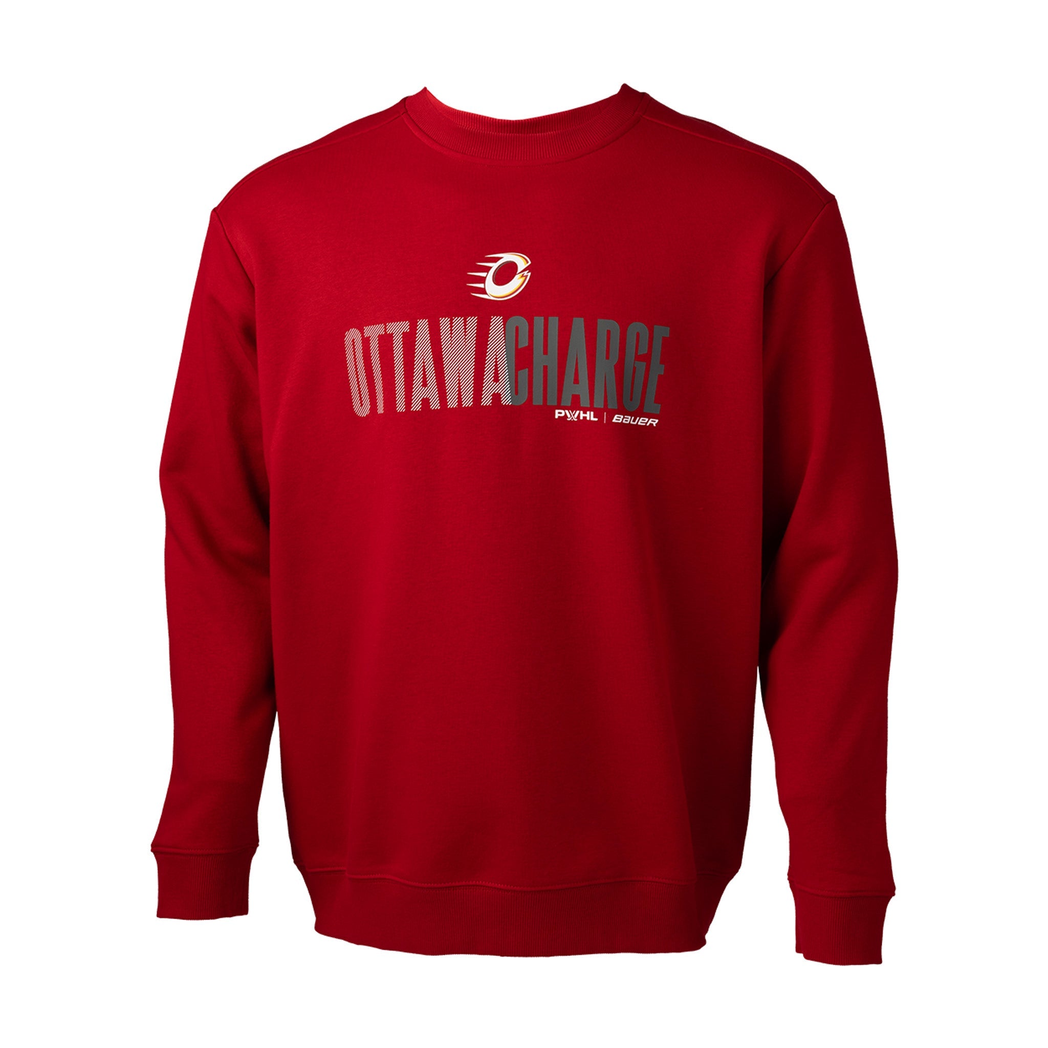 Adult Ottawa Charge Bauer Fleece Crew - Crewneck in Red