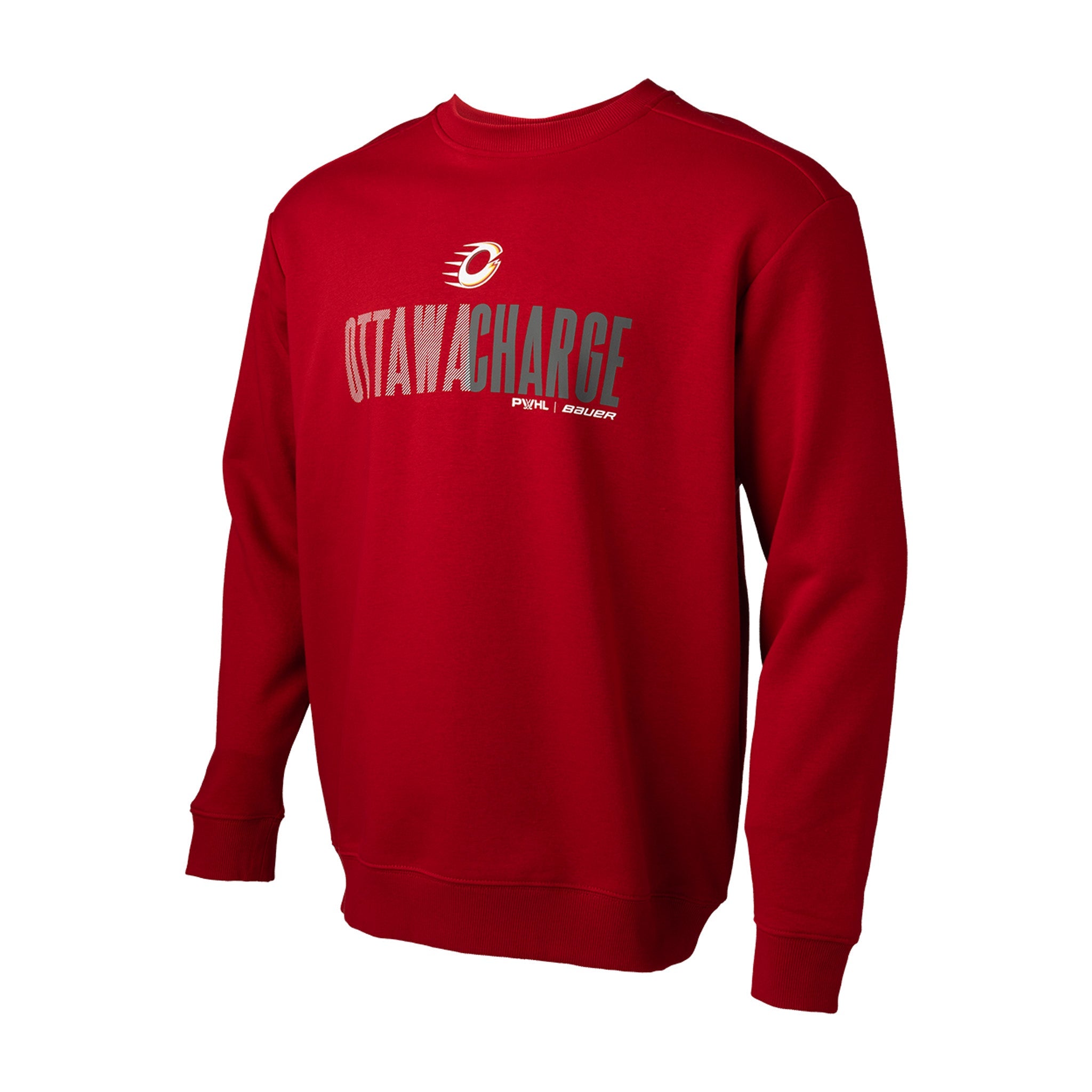 Adult Ottawa Charge Bauer Fleece Crew - Crewneck in Red