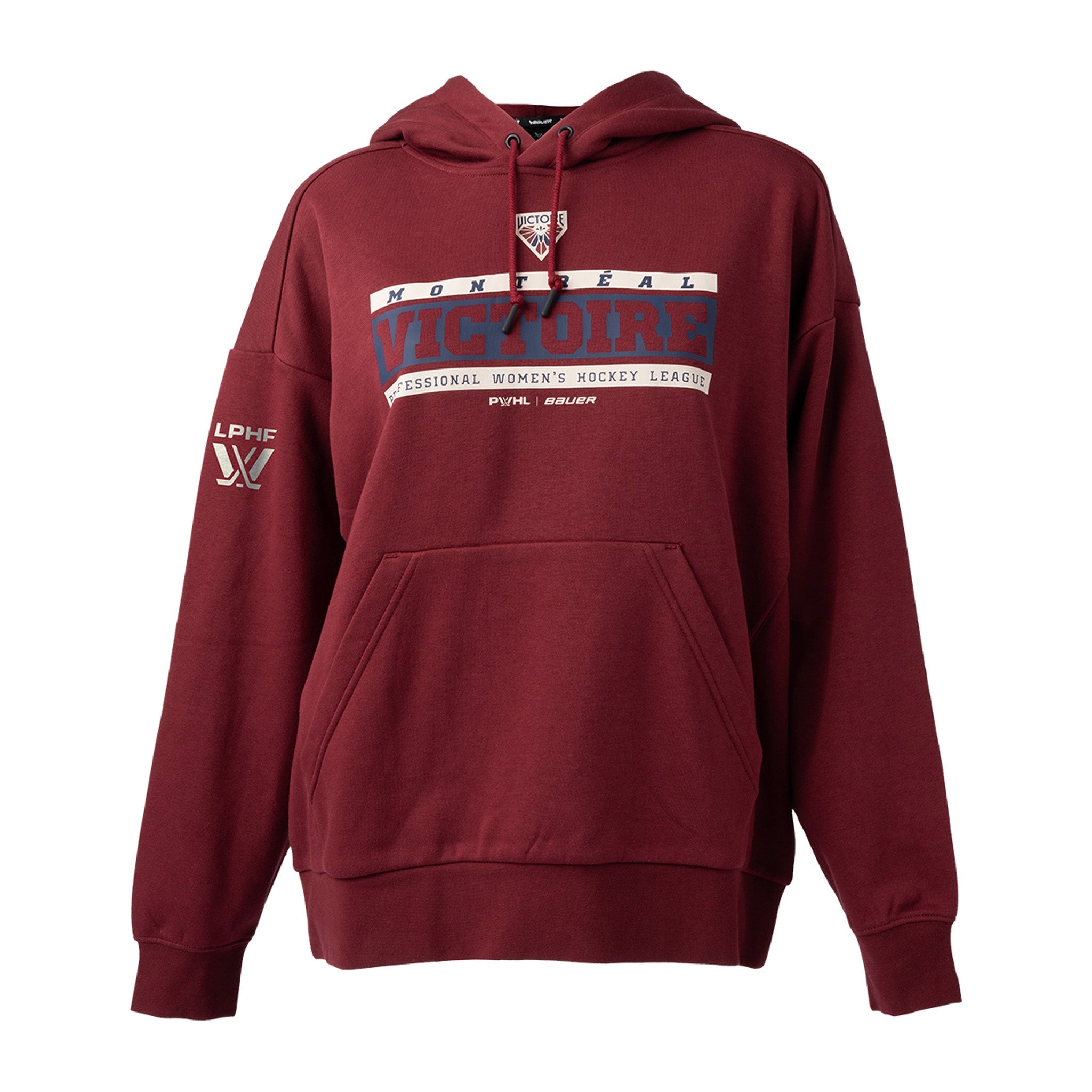 Women's Montreal Victoire Bauer Pullover Hoodie - Hoodie in Maroon