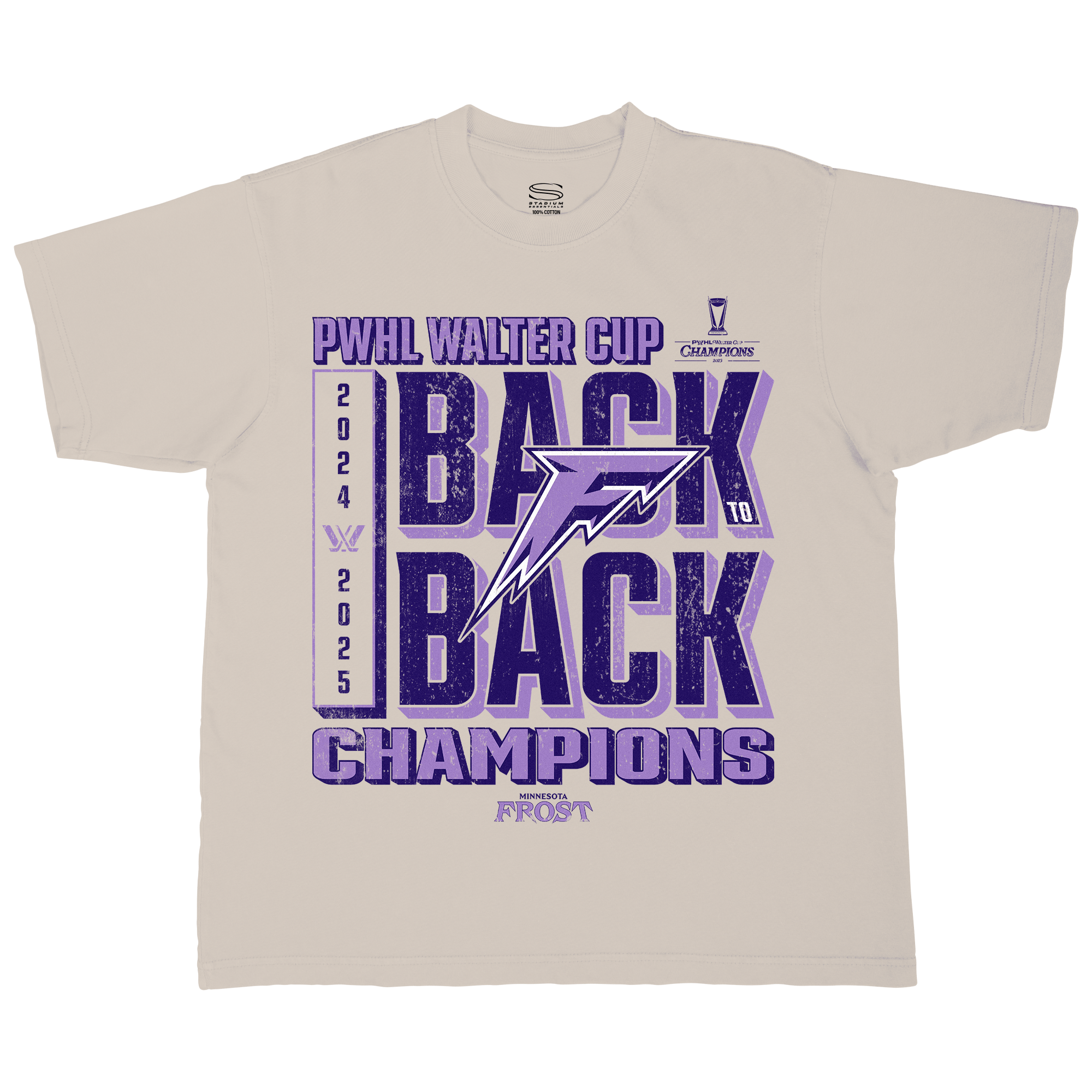 Minnesota Frost Adult Stadium Essentials Championship Shake It 25 Urban T-Shirt - T-shirt in Cream