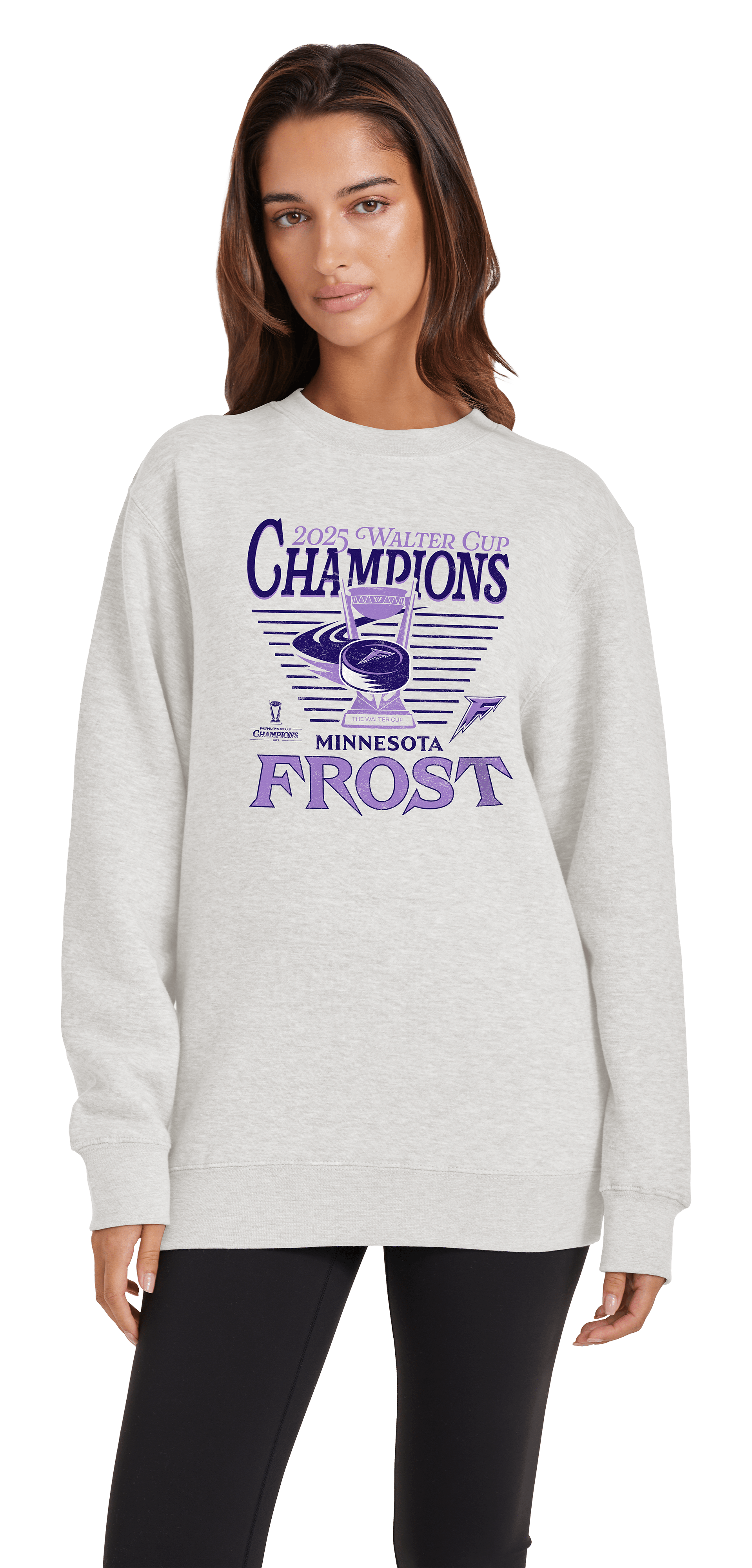Minnesota Frost Adult Stadium Essentials Championship Upwards 25 Crew - Crewneck in Oatmeal Heather
