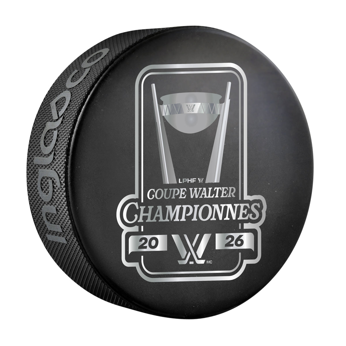 Montreal Victoire 2026 Black Souvenir Puck bulk - Walter Cup Champs - Pucks in