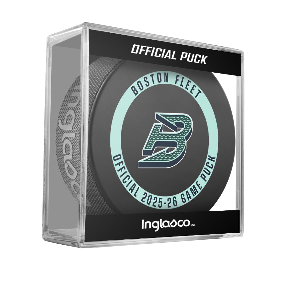 Boston Fleet Officially Licensed 2025-2026 Game Puck Design In Cube