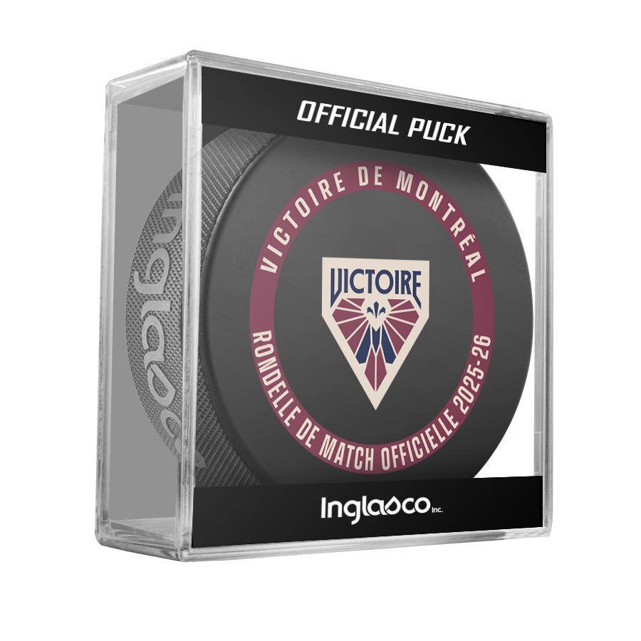 Montreal Victoire Officially Licensed 2025-2026 Game Puck Design In Cube - Pucks in