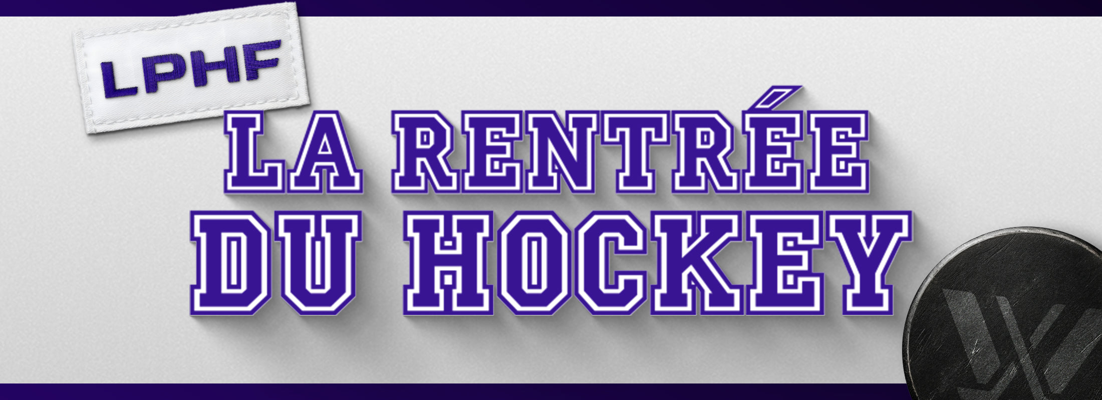 Promotional banner for hockey season opening with 'LPHF' logo and text on a white background.