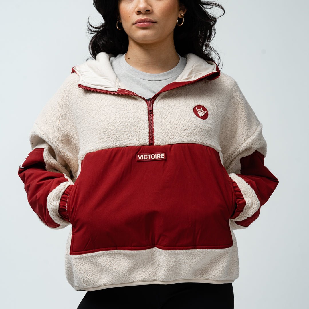 Montreal Victoire Adult Royalty Sherpa Half Zip Jacket - Jacket in Maroon