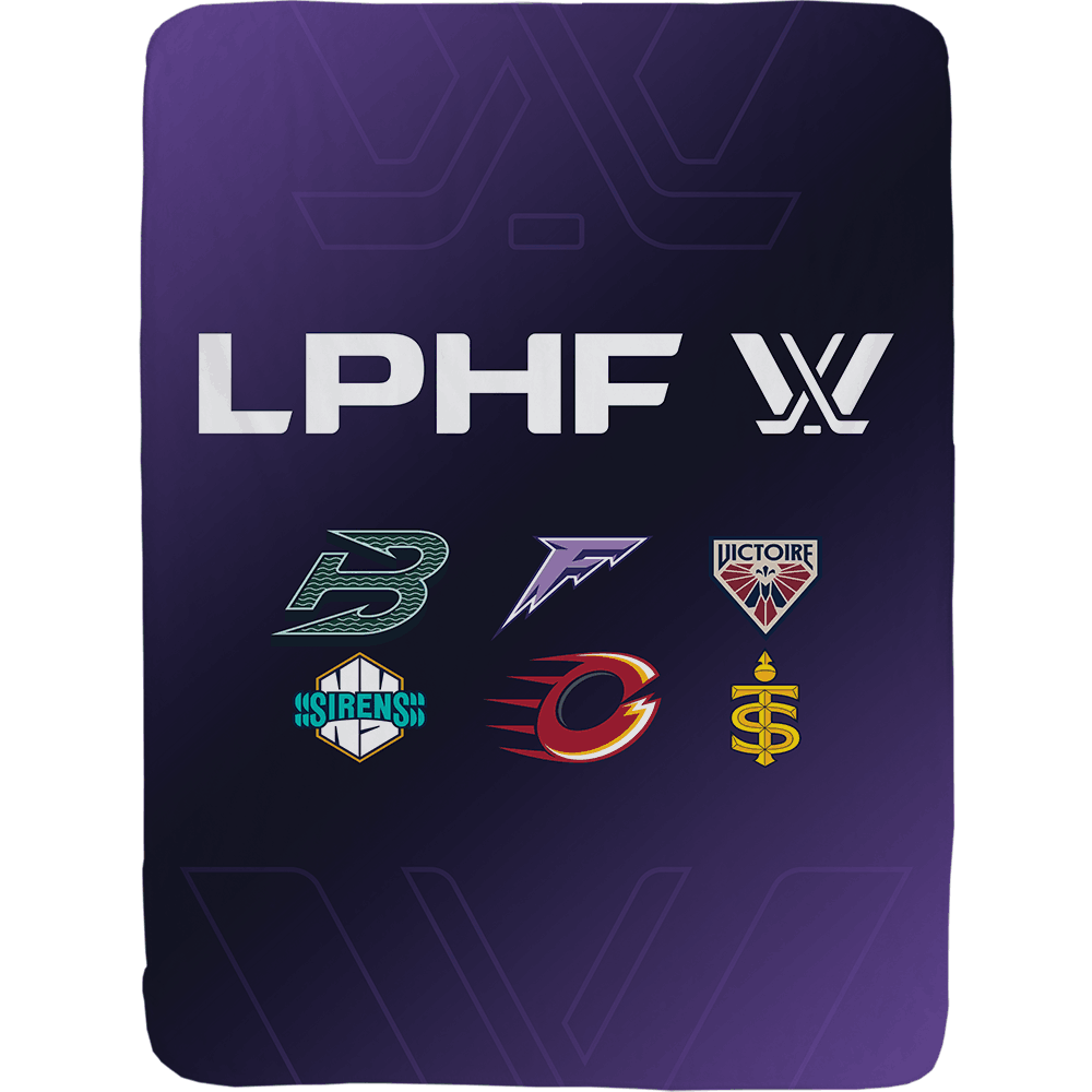 LPHF Large Sherpa Fleece Logo Throw Blanket - Blankets in Cream Back