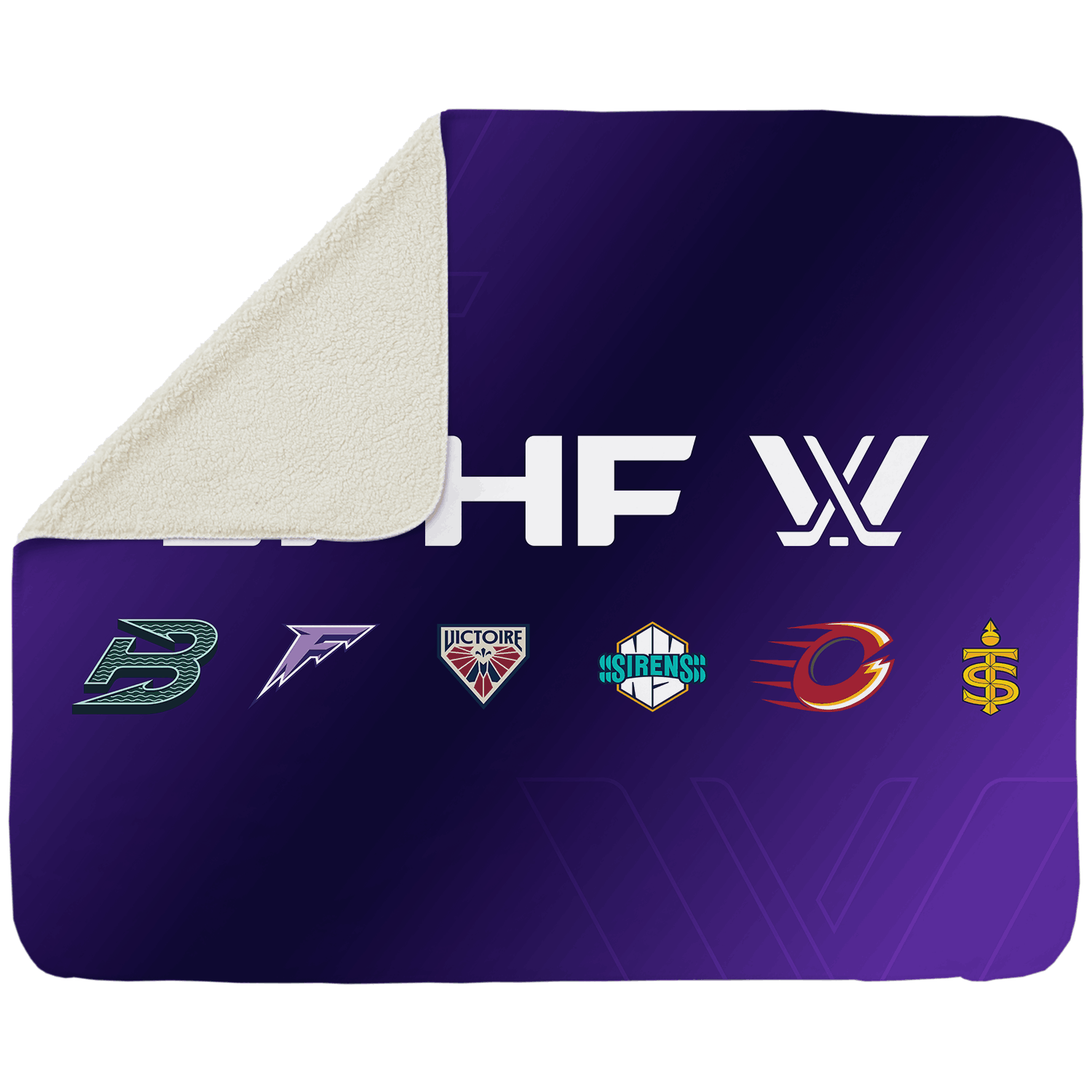 LPHF Sherpa Fleece Inaugural Six Logo Throw Blanket - Blankets in Cream Back