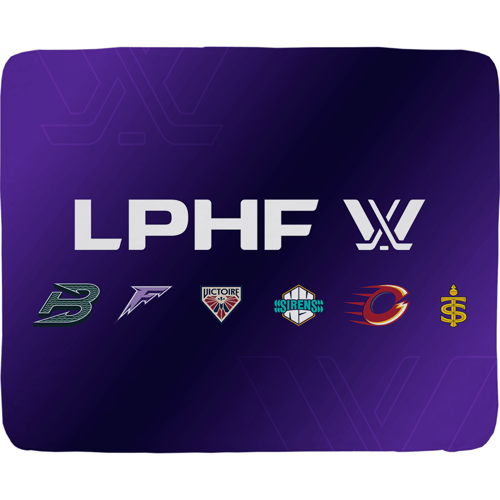 LPHF Sherpa Fleece Inaugural Six Logo Throw Blanket - Blankets in Cream Back