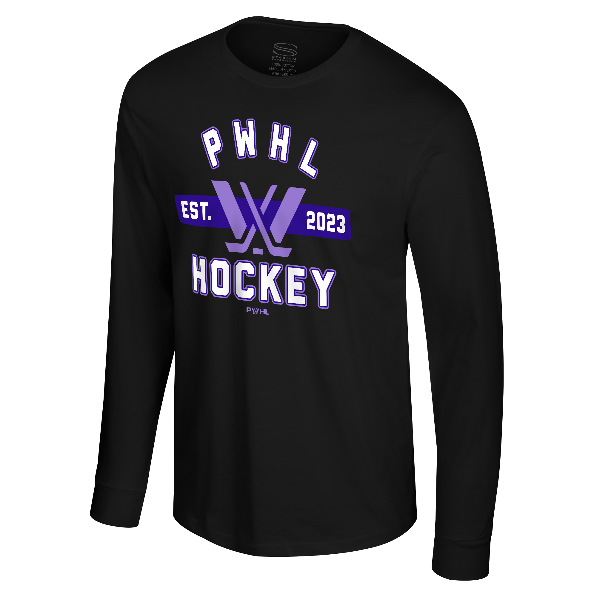 PWHL Adult Stadium Essentials Issue Long Sleeve T-Shirt - Long Sleeve T-Shirt in Black