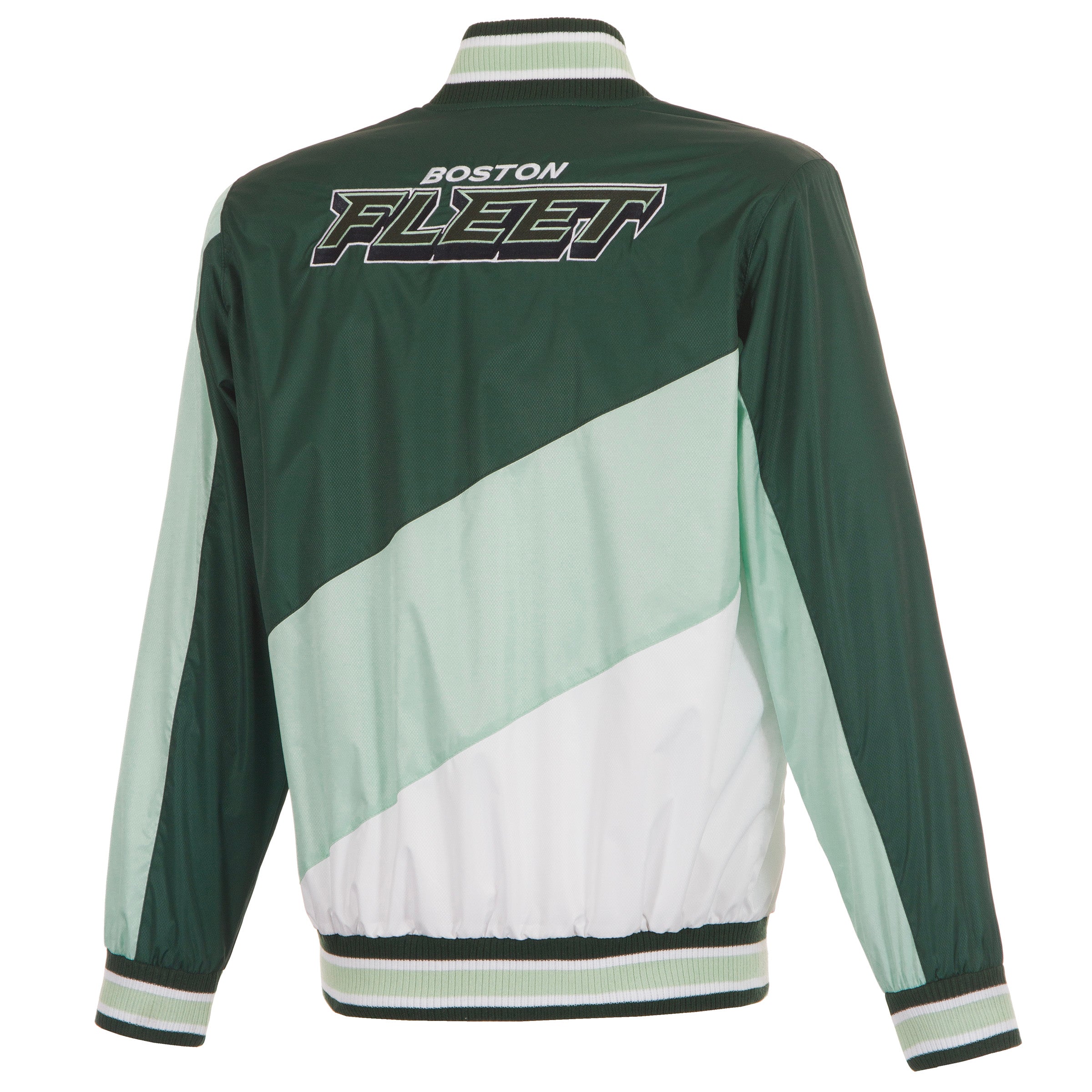 Boston Fleet Adult Ripstop Nylon Colorblocked Jacket - Jacket in Green