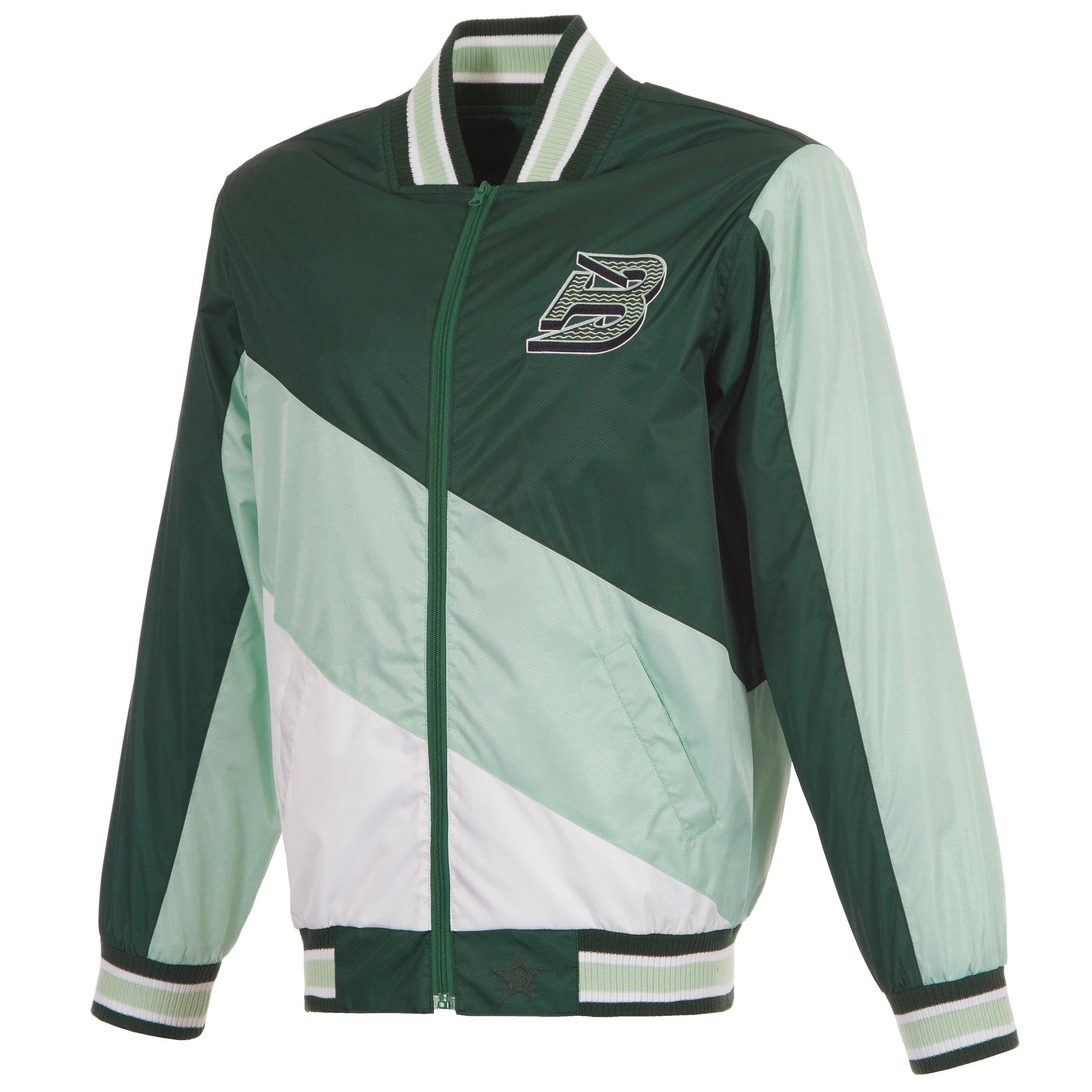 Boston Fleet Adult Ripstop Nylon Colorblocked Jacket - Jacket in Green