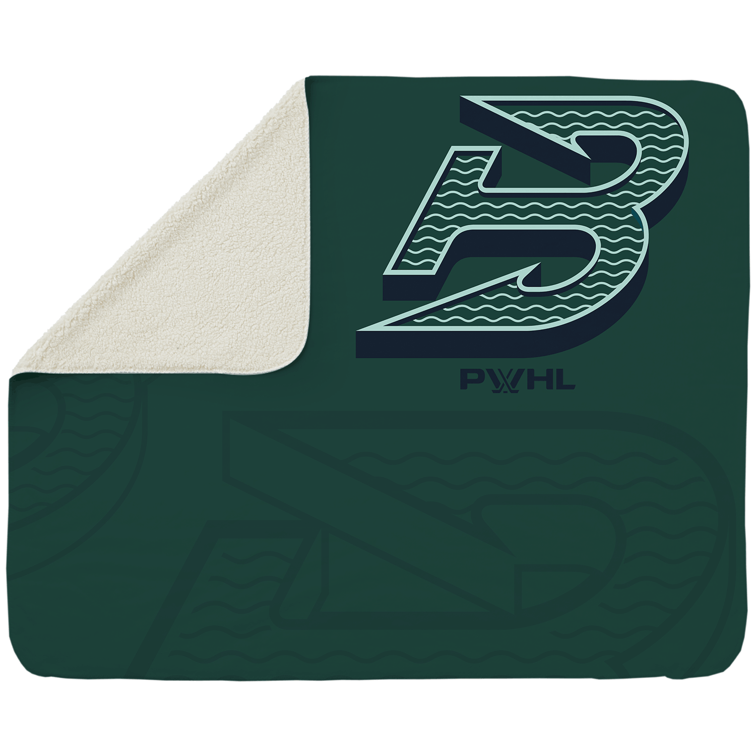 Boston Fleet Sherpa Fleece Logo Throw Blanket - Blankets in Cream Back