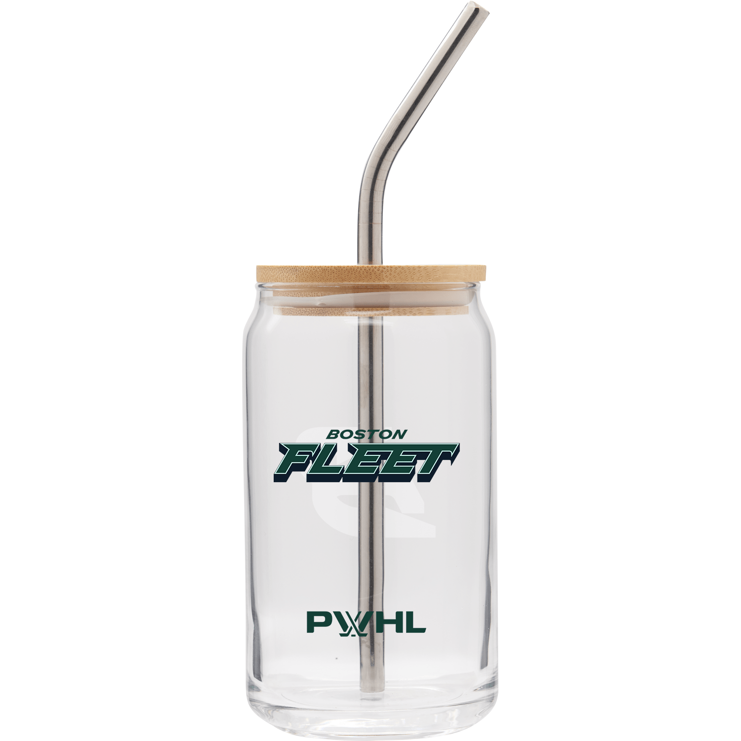 Boston Fleet Soda Can Glass with Lid and Straw - Drinkware in Clear