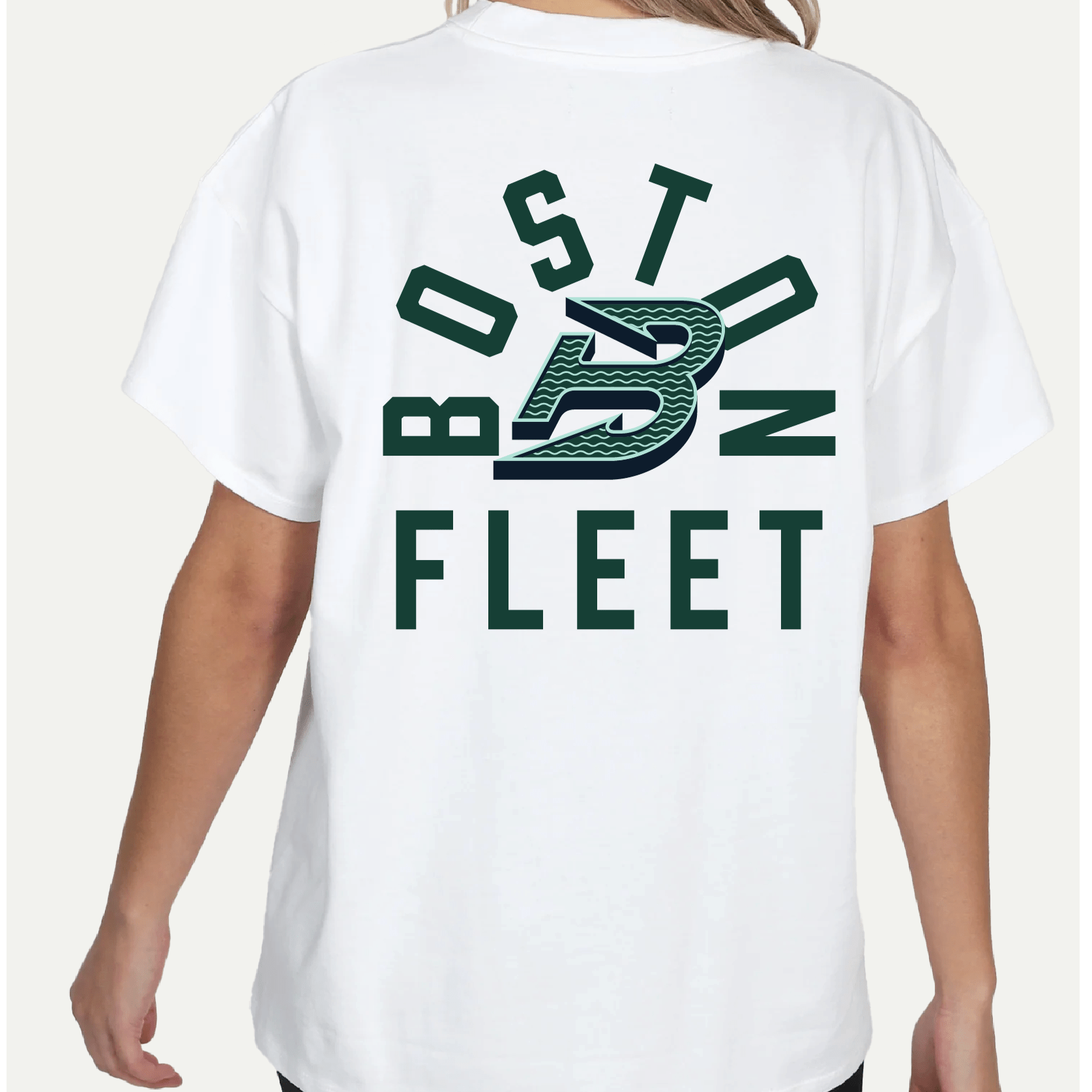 Boston Fleet Unisex Line Change Back Hit Hockey Oversized T-Shirt - T-Shirt in White