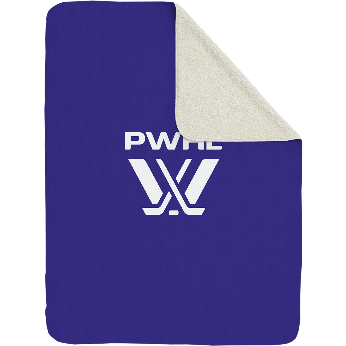 PWHL Large Sherpa Fleece Logo Throw Blanket - Blankets in Cream Back