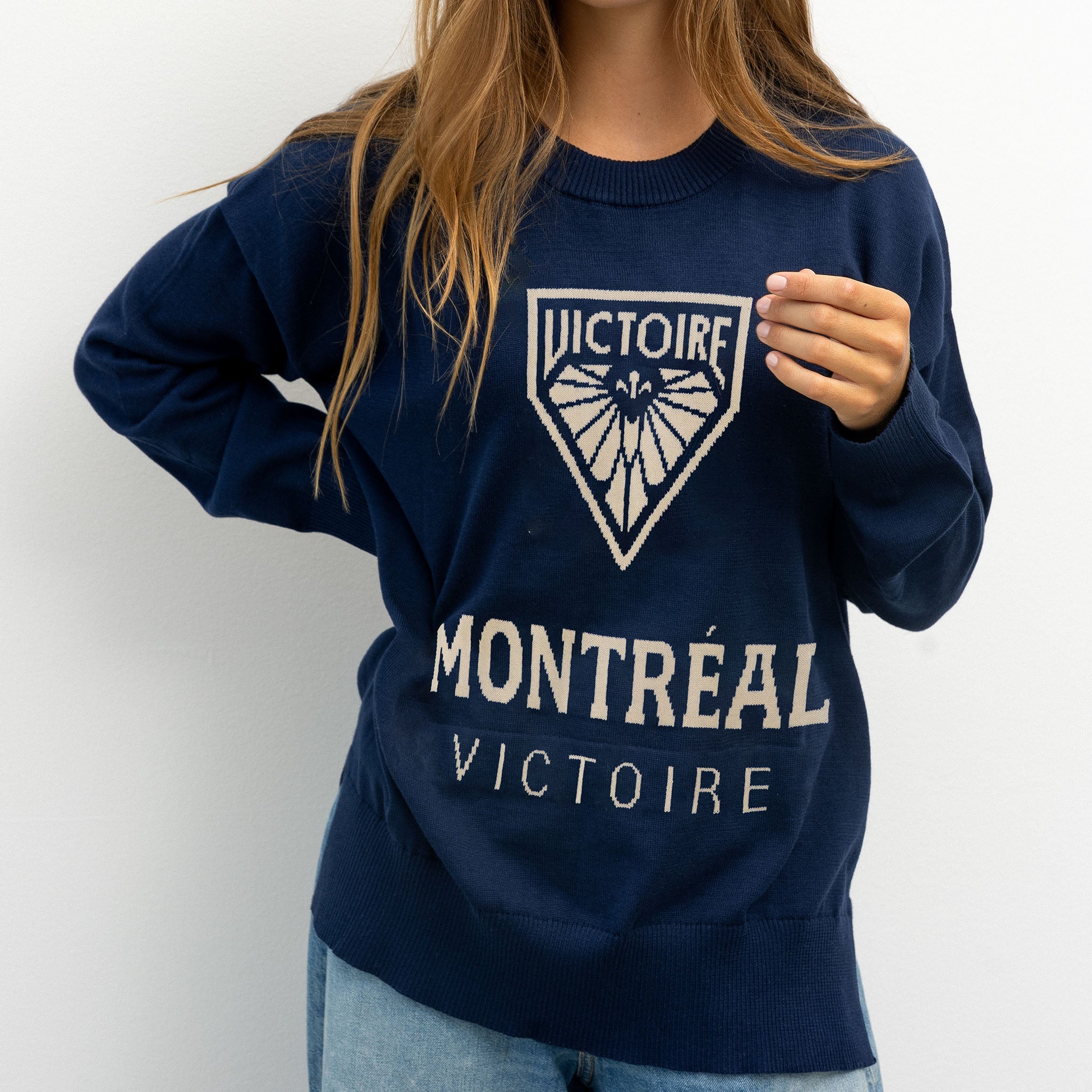 Women's Montreal Victoire Line Change Team Logo Knit Sweater - Sweater in S