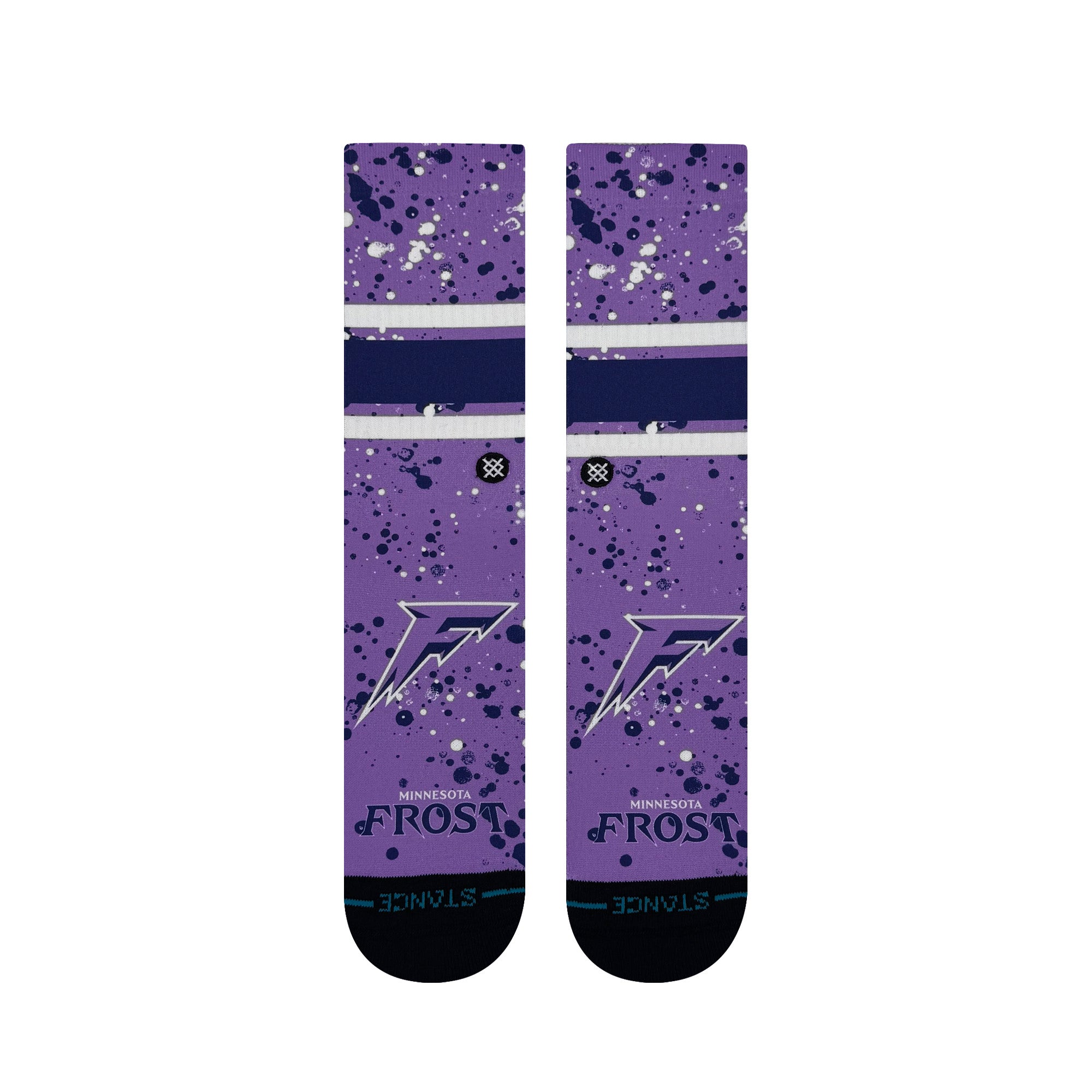Minnesota Frost Adult Stance Splatter Crew Socks - Socks in Purple