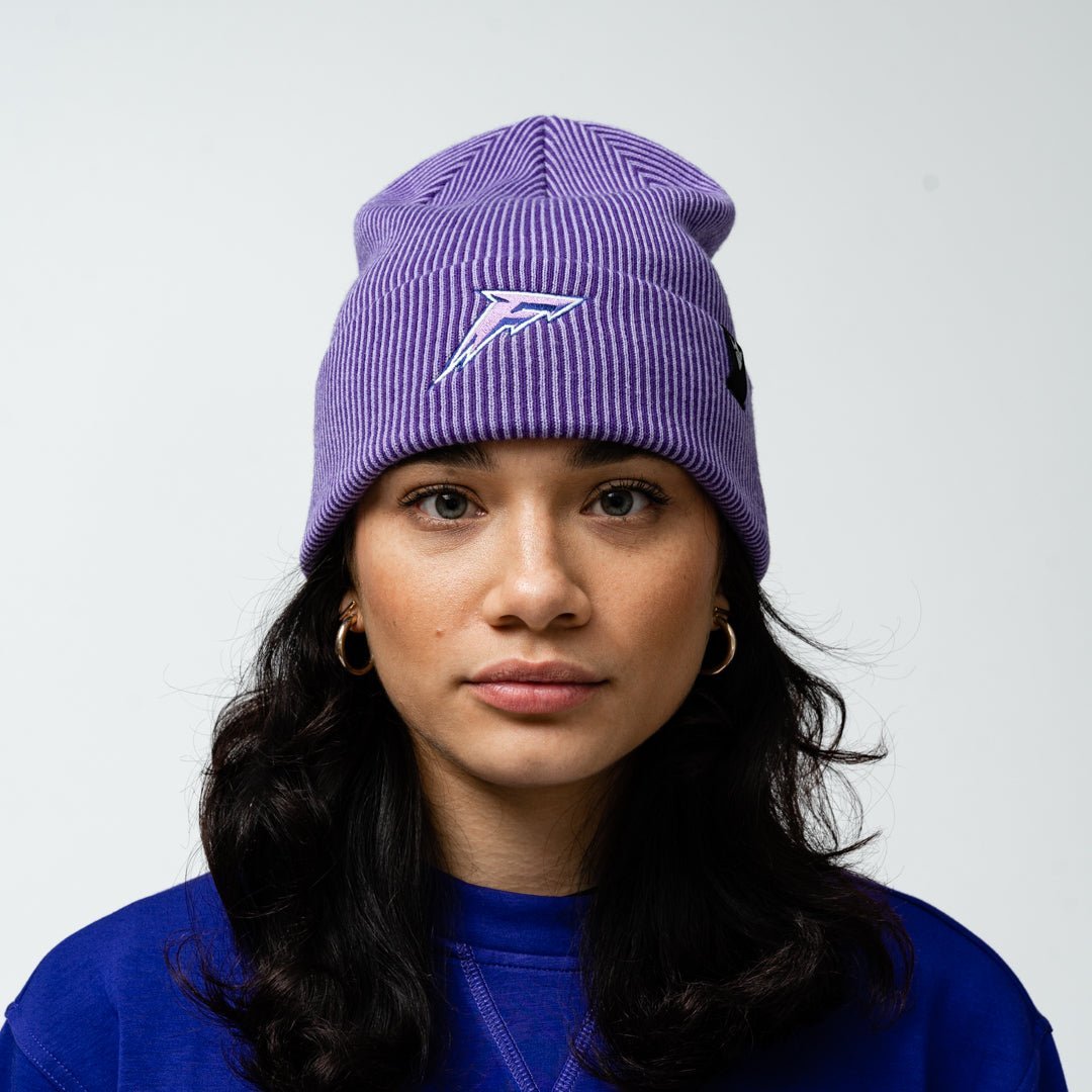 Minnesota Frost Adult Royalty Double Knit Beanie - Hat in Purple