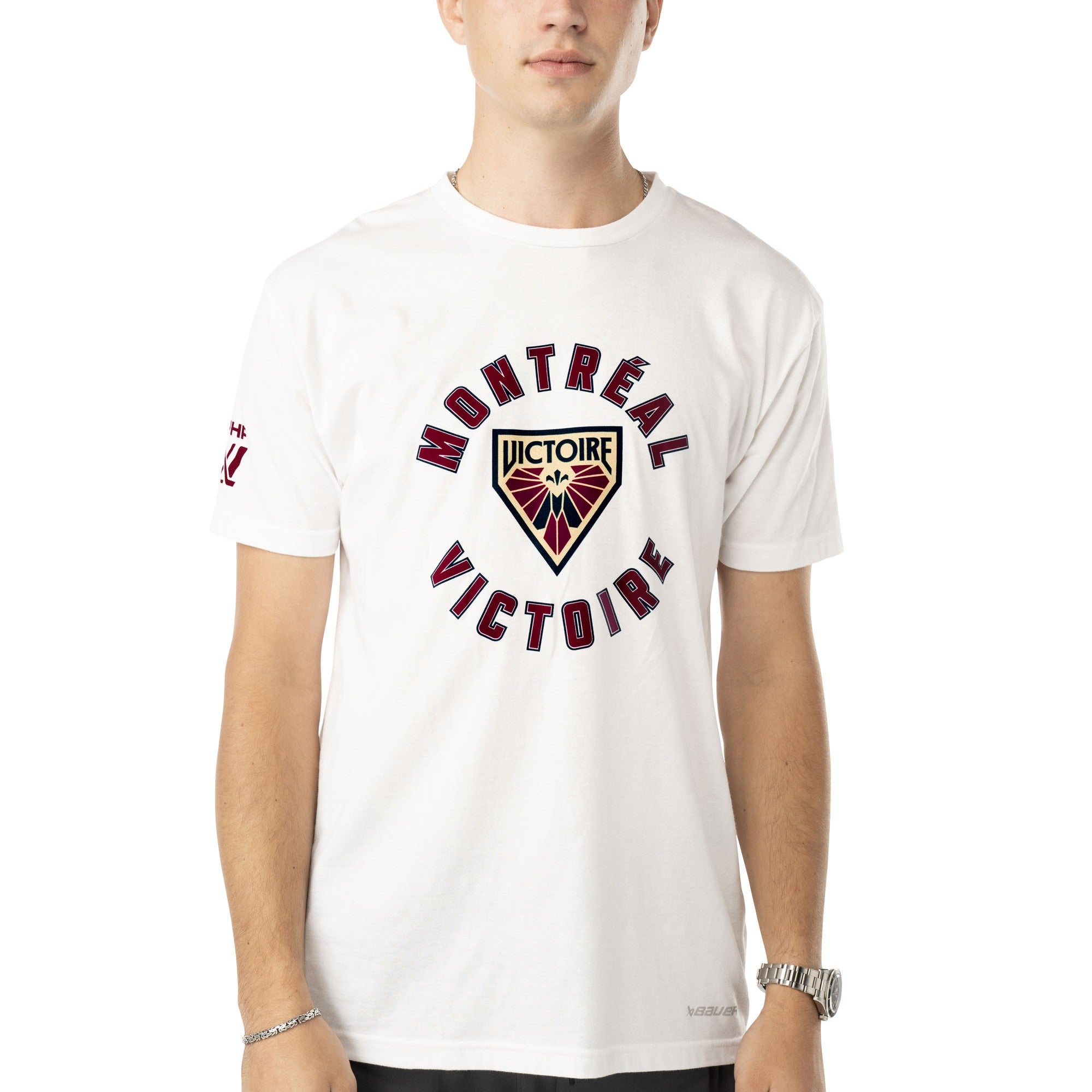 Montreal Victoire Unisex Bauer Circle Logo T-Shirt - T-Shirt in White