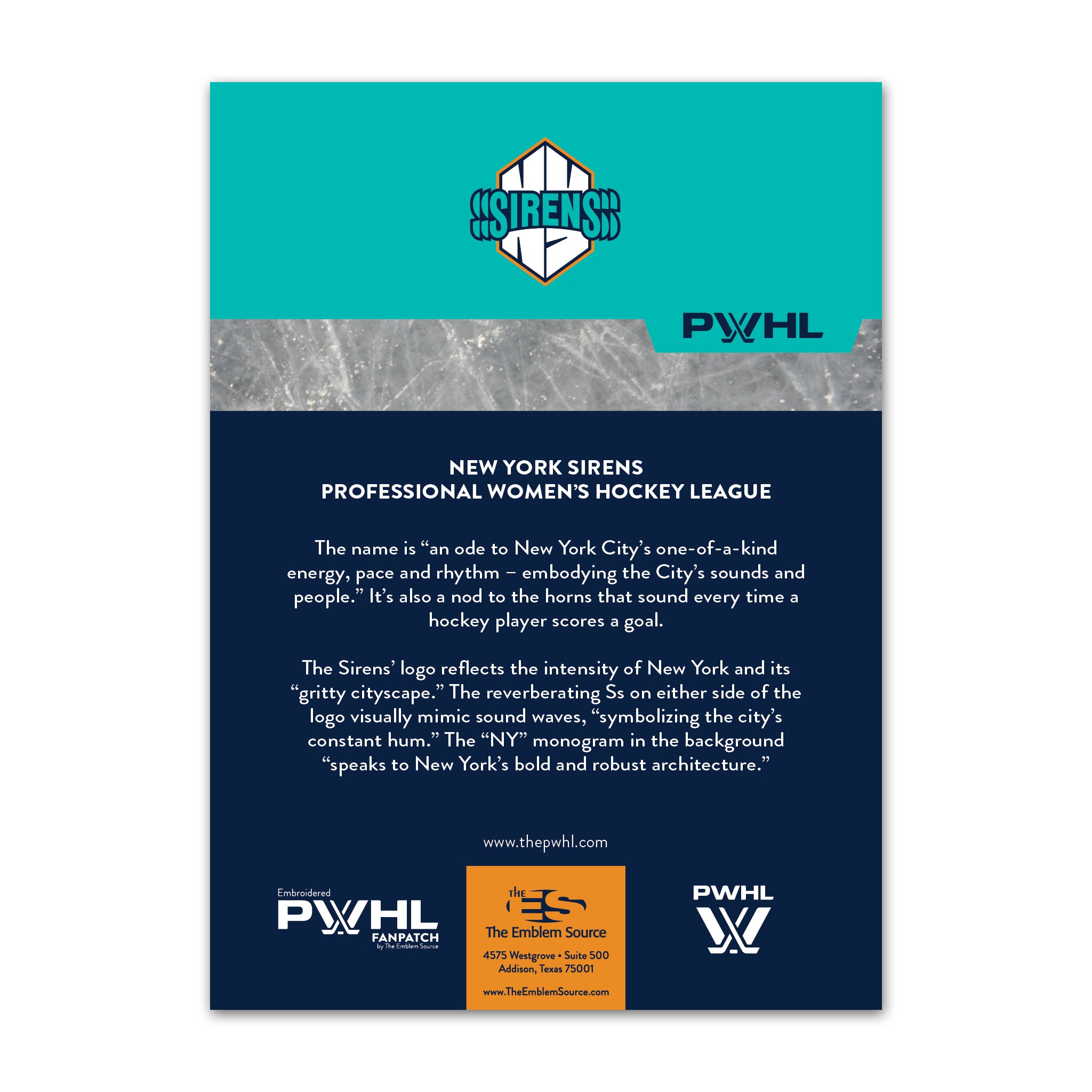 New York Sirens FanPatch Sticker - Collectibles in Teal