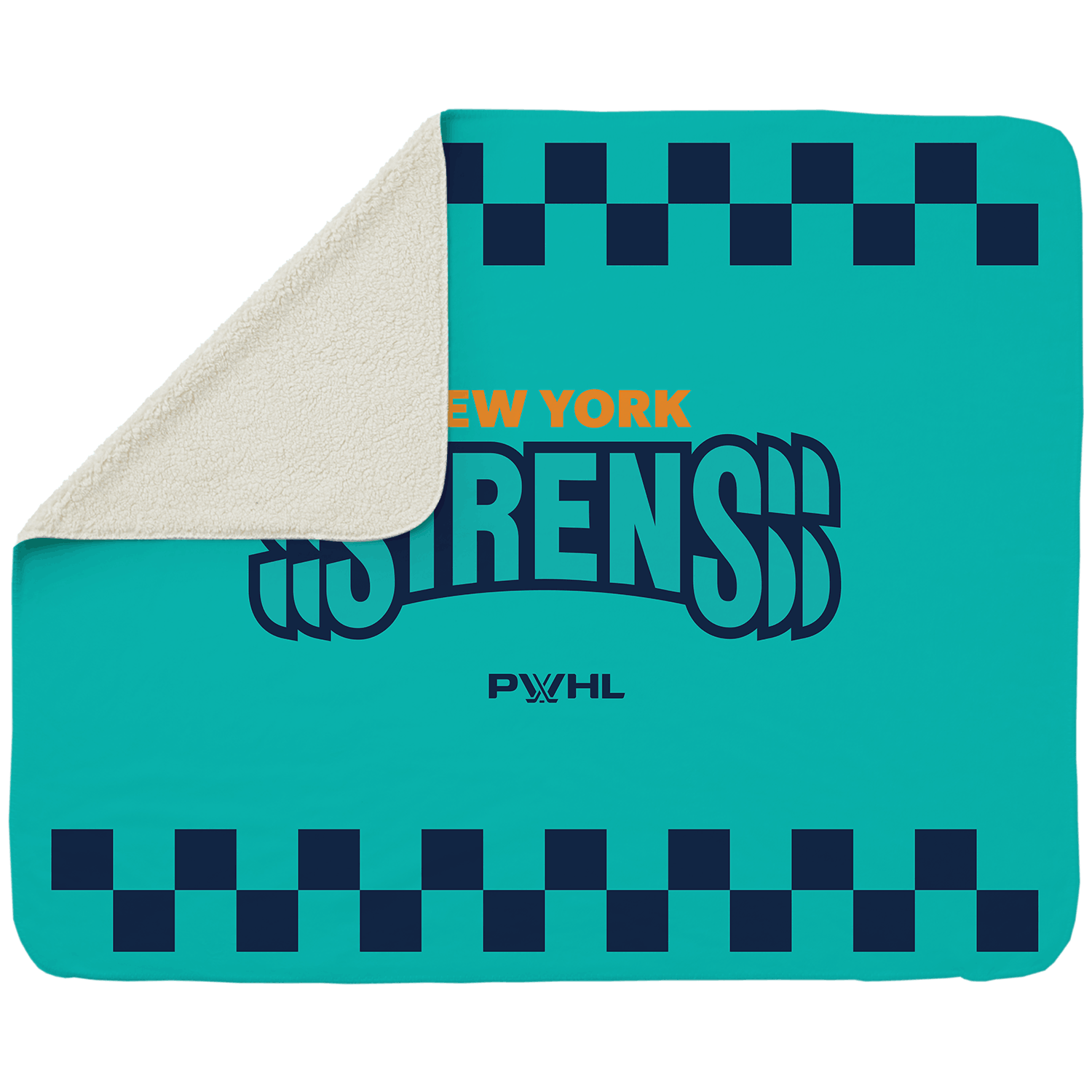 New York Sirens Sherpa Fleece Throw Blanket - Blankets in Cream Back