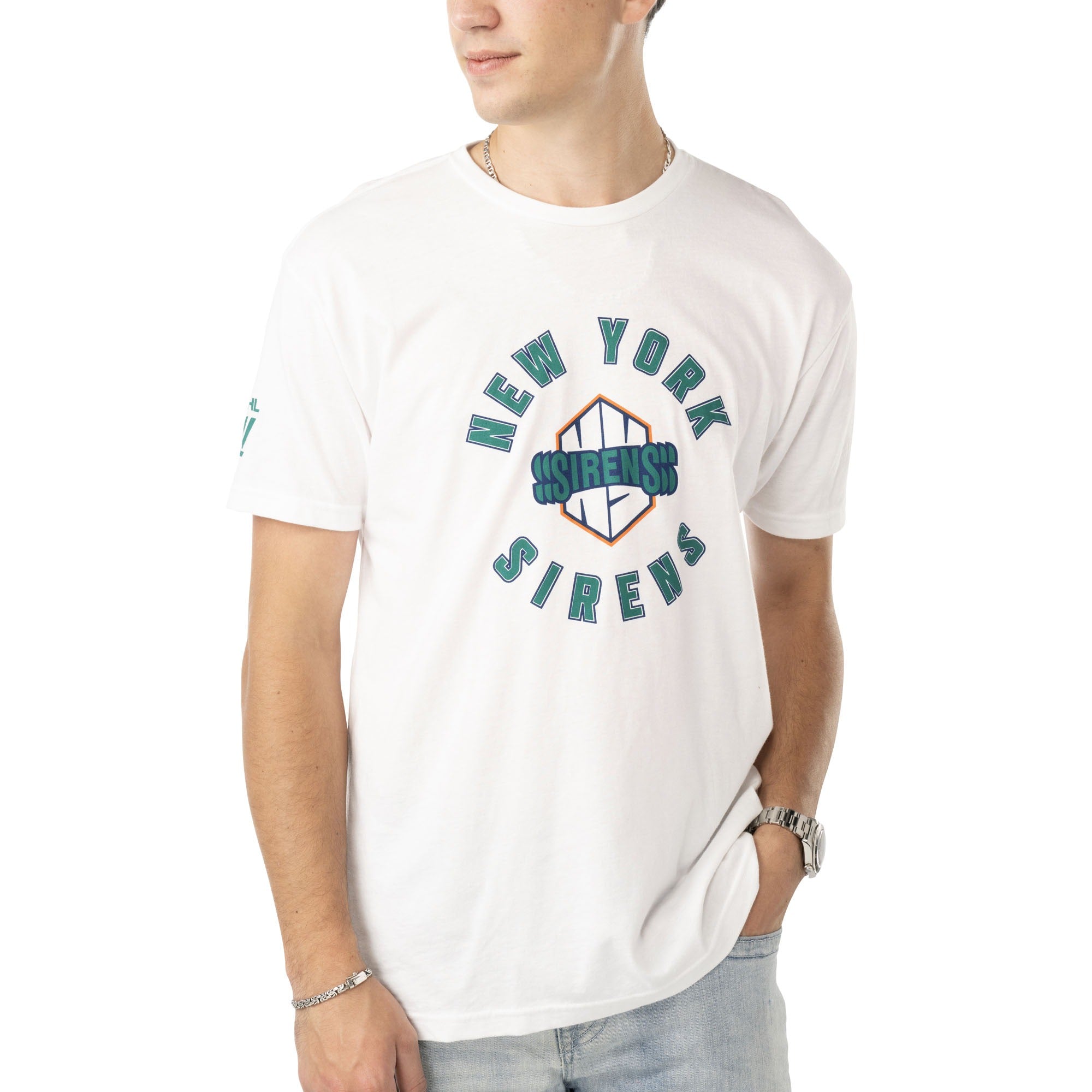 New York Sirens Unisex Bauer Circle Logo T-Shirt - T-Shirt in White