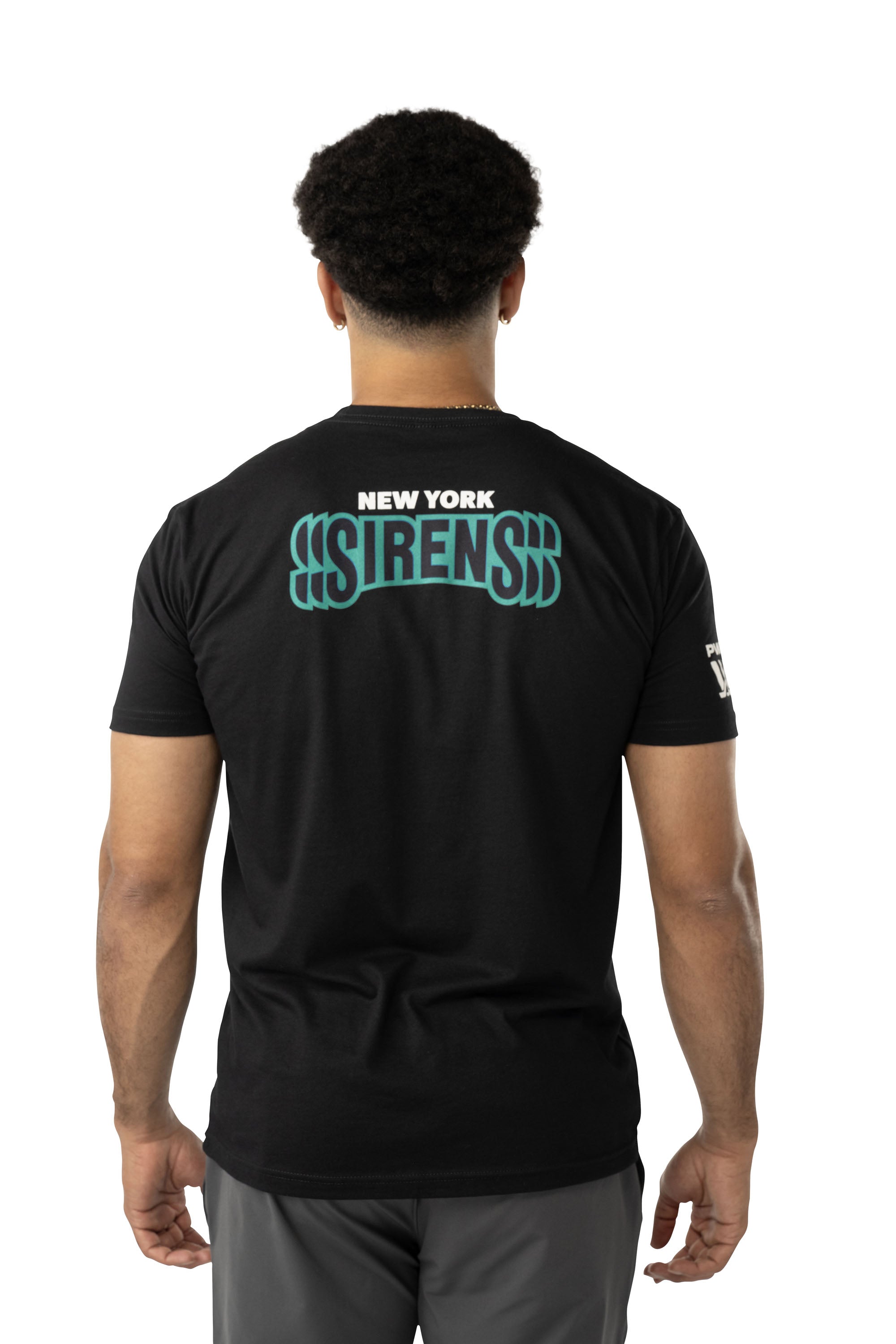 New York Sirens Unisex Bauer Front Logo Back Name T-Shirt - T-Shirt in Black