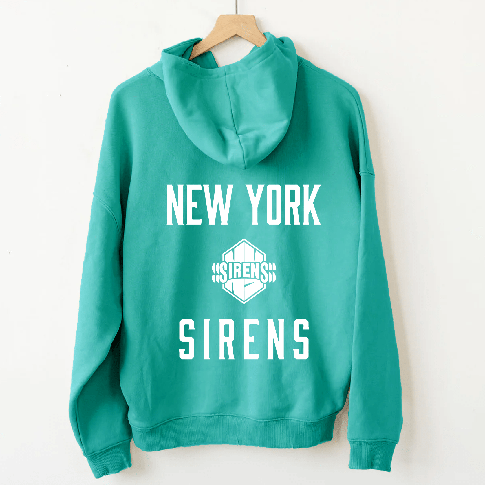 New York Sirens Unisex Line Change Back Hit Hockey Hoodie - Hoodie in Teal