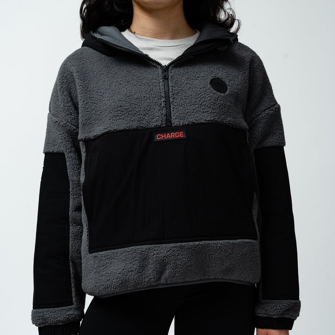 Ottawa Charge Adult Royalty Sherpa Half Zip Jacket - Jacket in Black