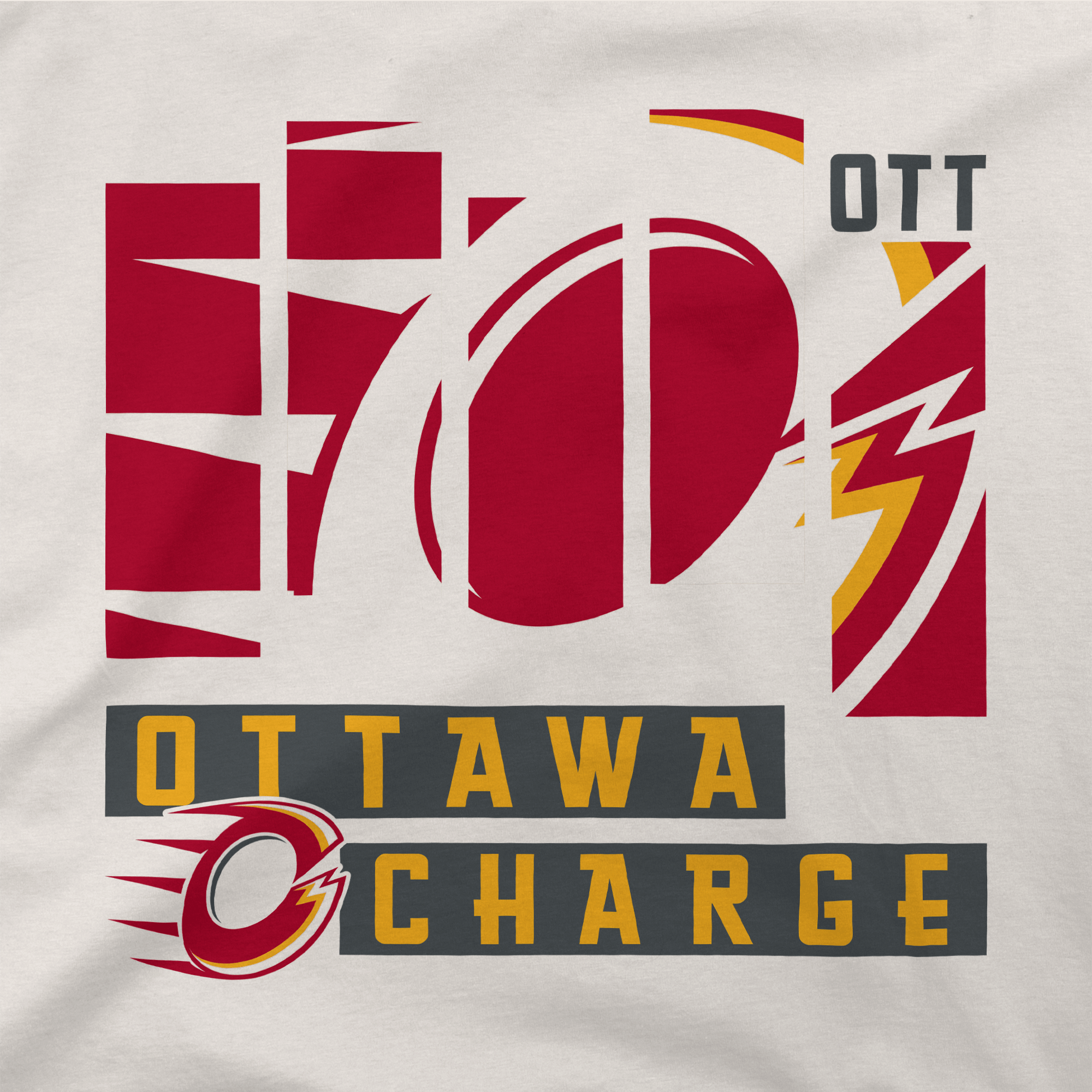 Ottawa Charge Adult Stadium Essentials Blocks T-Shirt - T-Shirt in Natural