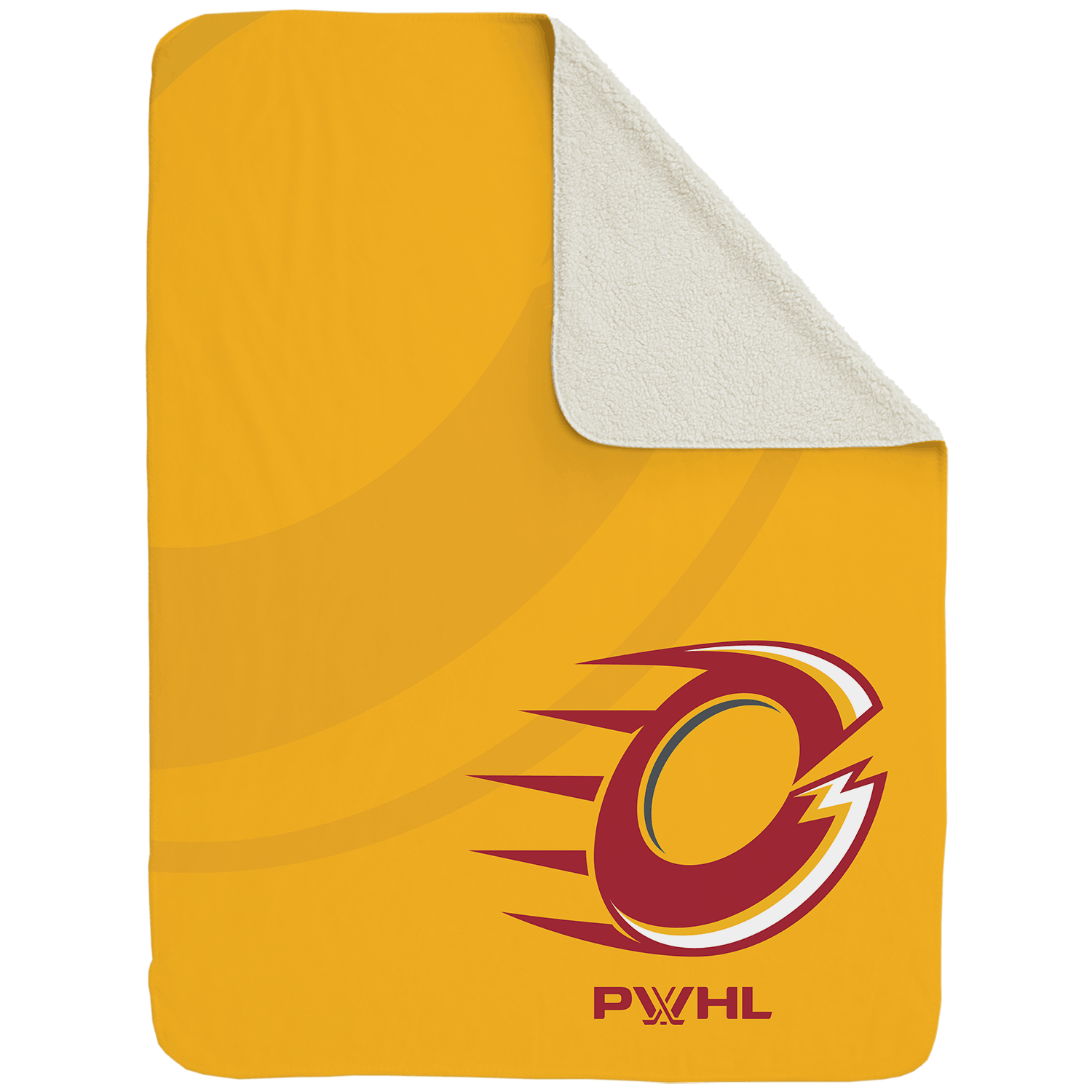 Ottawa Charge Large Sherpa Fleece Logo Throw Blanket - Blankets in Cream Back