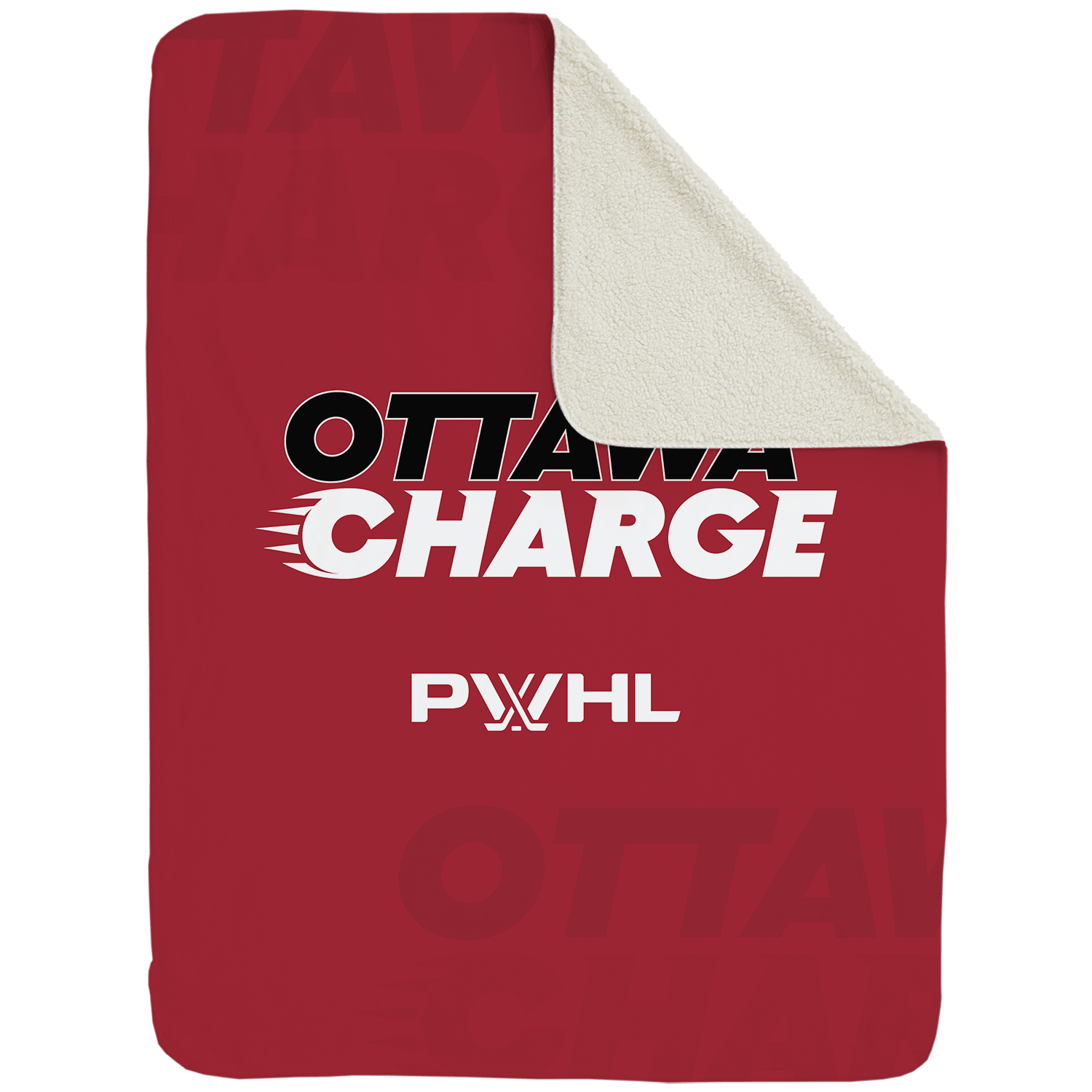 Ottawa Charge Large Sherpa Fleece Throw Blanket - Blankets in Cream Back