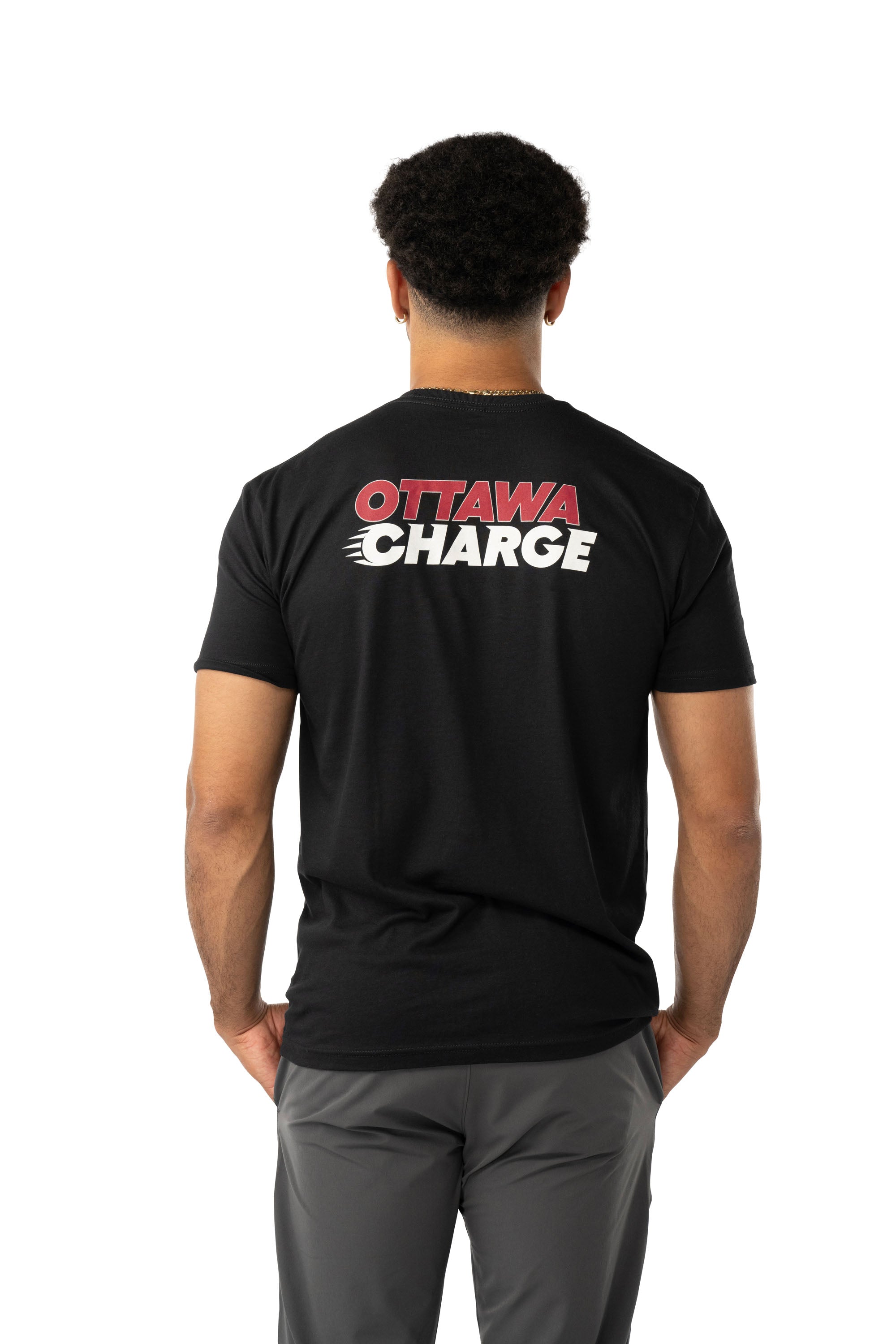 Ottawa Charge Unisex Bauer Front Logo Back Name T-Shirt - T-Shirt in Black