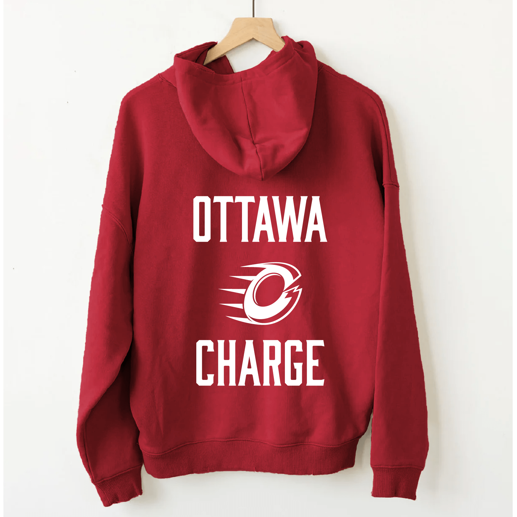 Ottawa Charge Unisex Line Change Back Hit Hockey Hoodie - Hoodie in Red