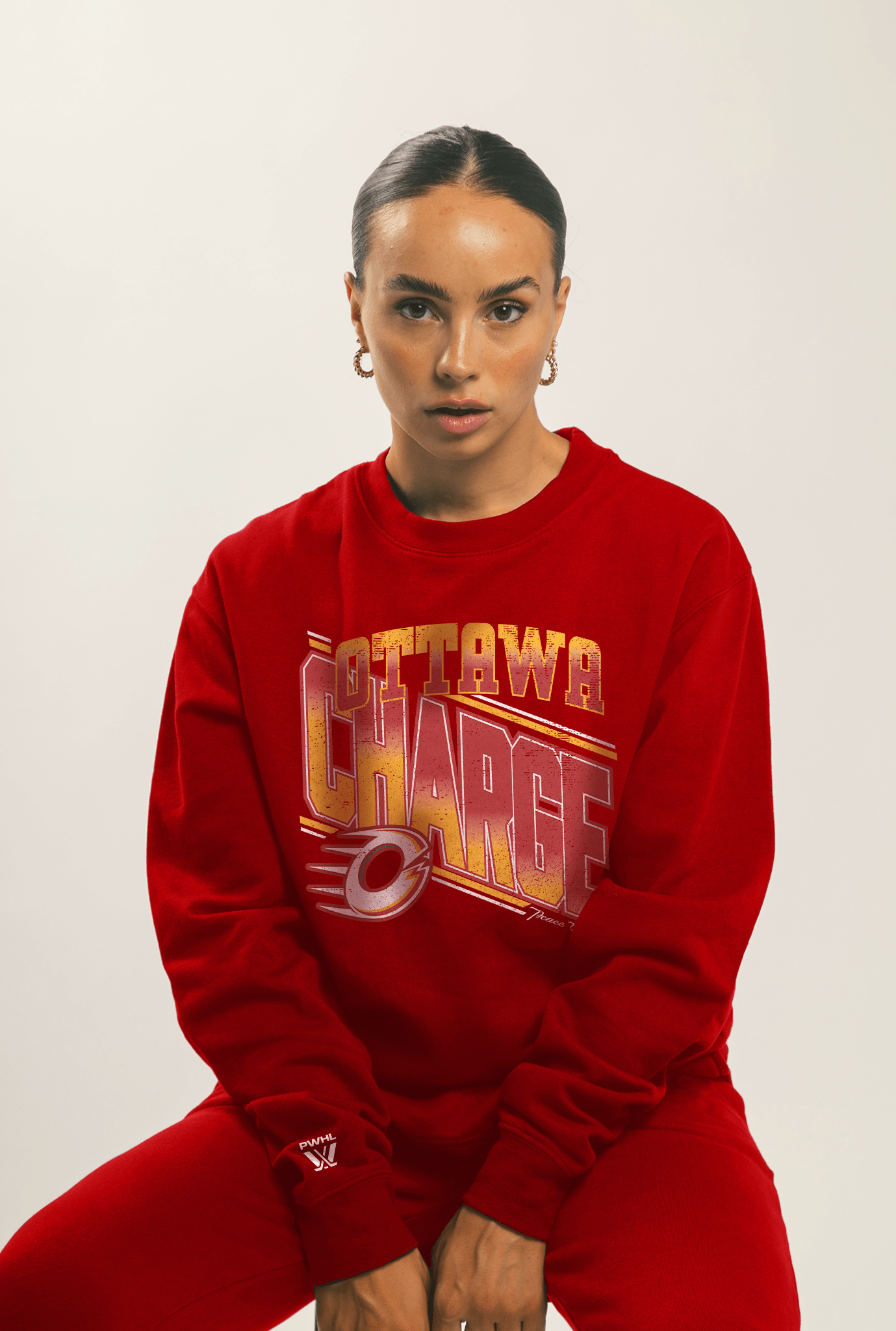 Ottawa Charge Unisex Peace Collective Vintage Fleece Crew - Crewneck in Red