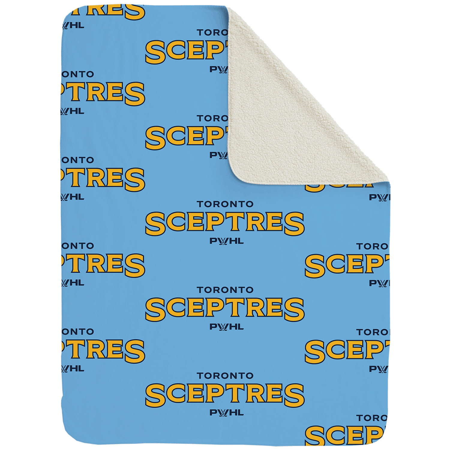 Toronto Sceptres Large Sherpa Fleece Throw Blanket - Blankets in Cream Back