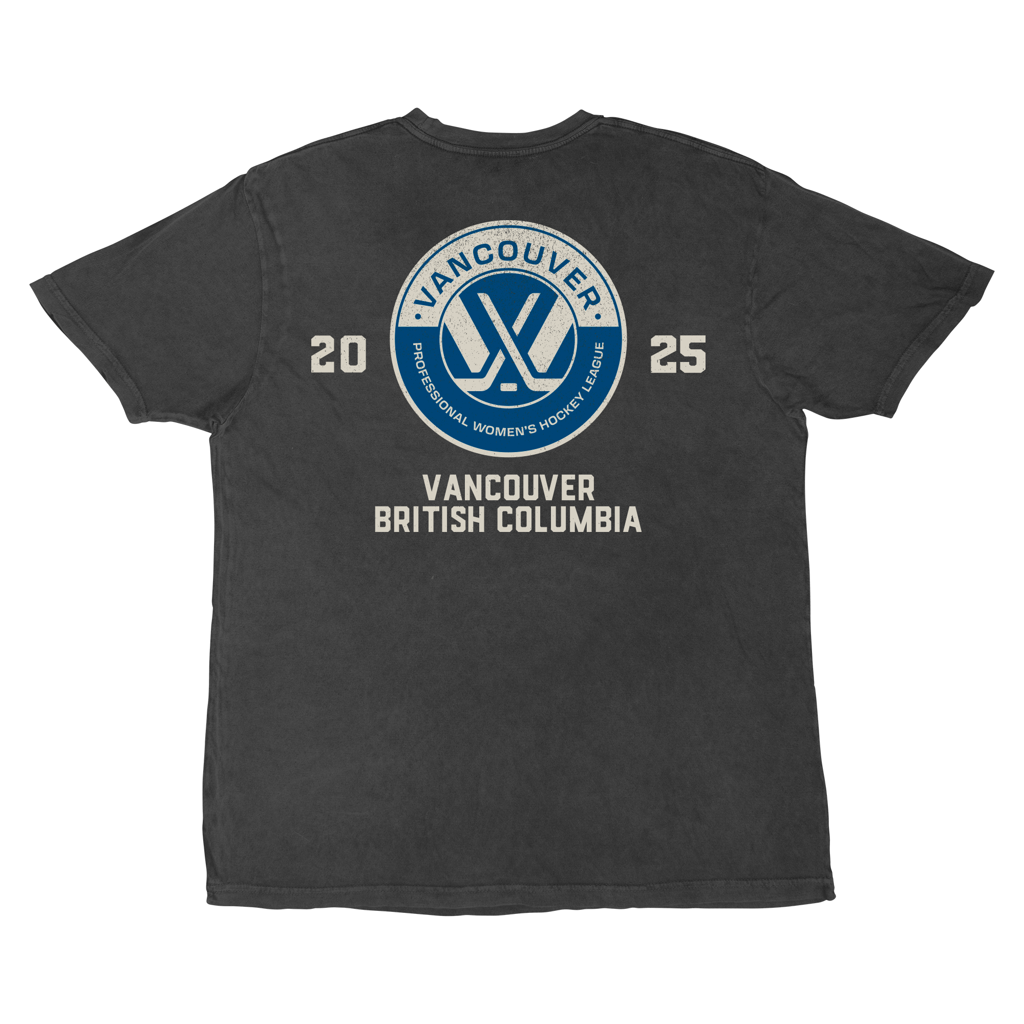Pre - Order PWHL Vancouver Adult Stadium Essentials Get Back Vintage T-Shirt - T-Shirt in Vintage Black