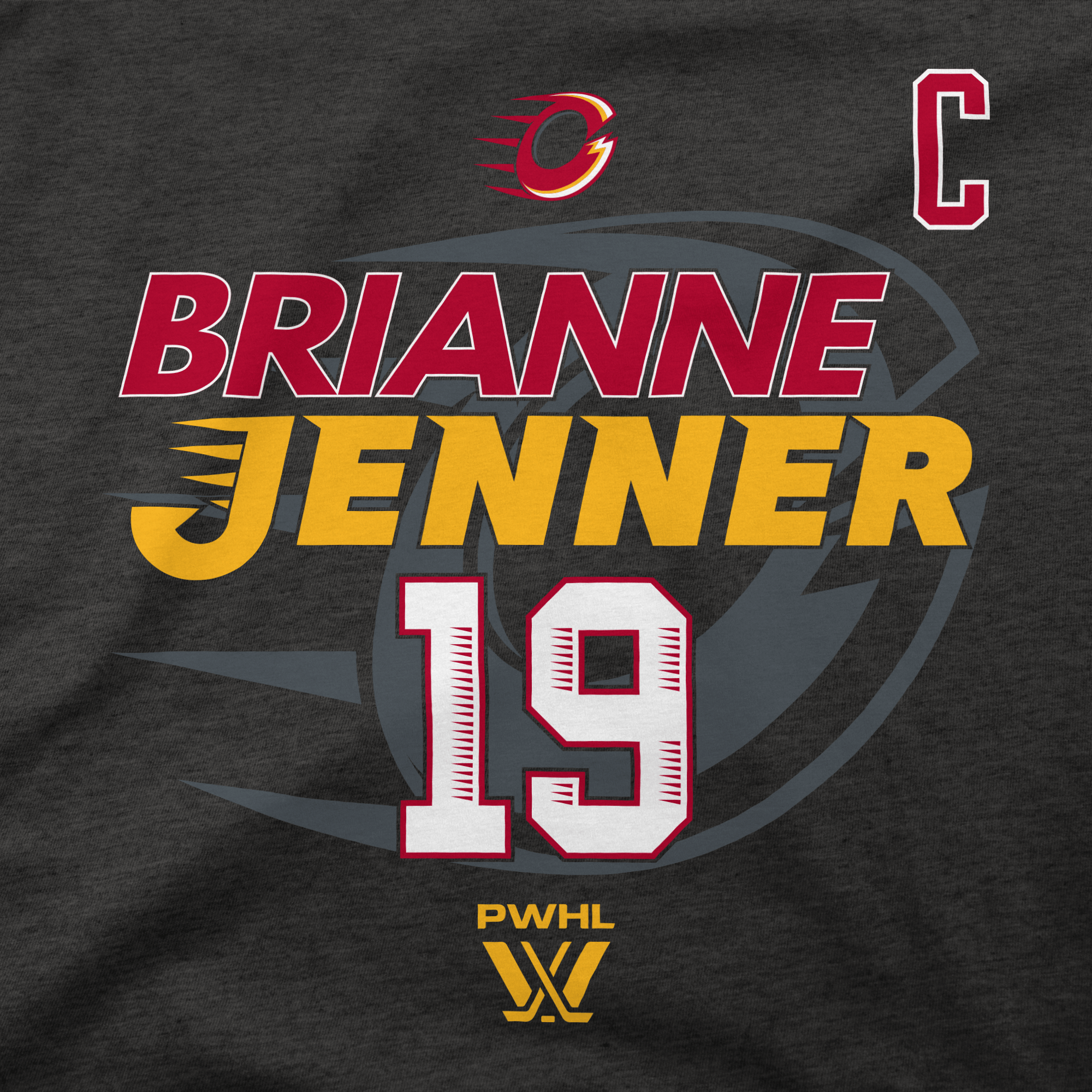 Ottawa Charge Youth Stadium Essentials Brianne Jenner 19 Hoodie - Hoodie in Charcoal