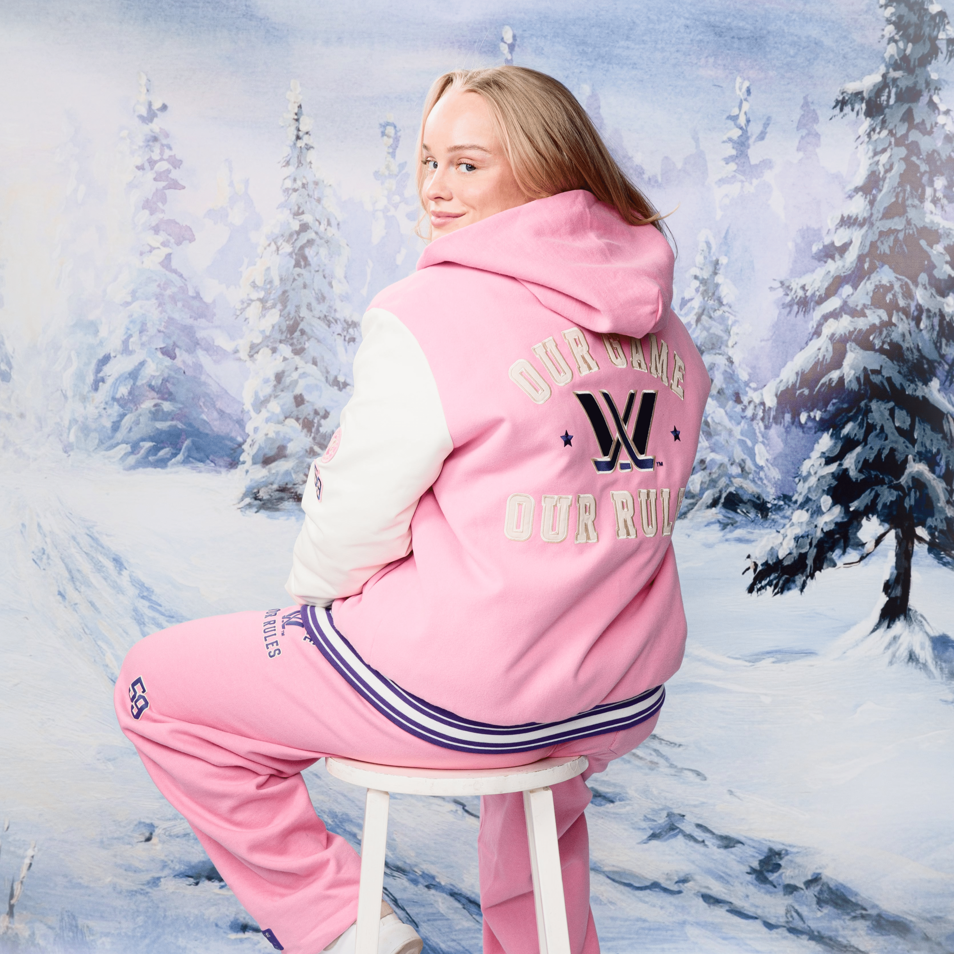 PWHL x Barbie by Peace Collective Adult Letterman Jacket - Jacket in S