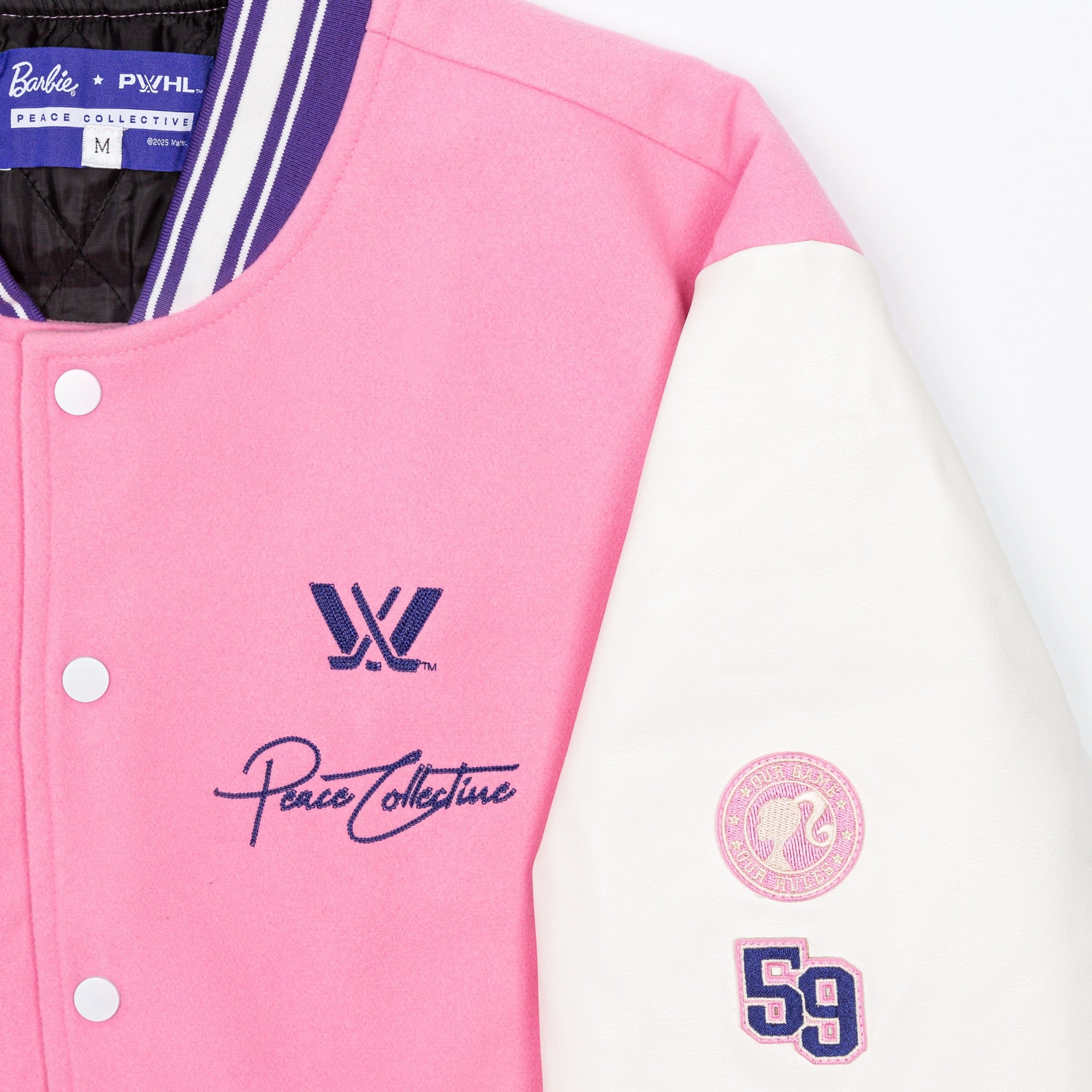 PWHL x Barbie by Peace Collective Adult Letterman Jacket - Jacket in S