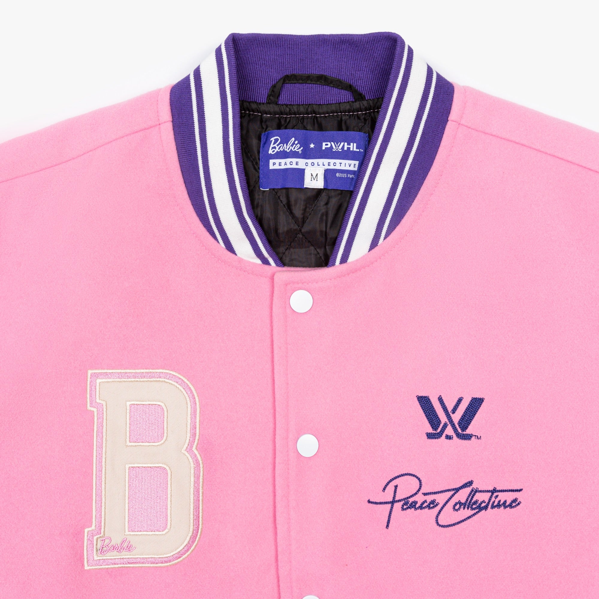 PWHL x Barbie by Peace Collective Adult Letterman Jacket - Jacket in S